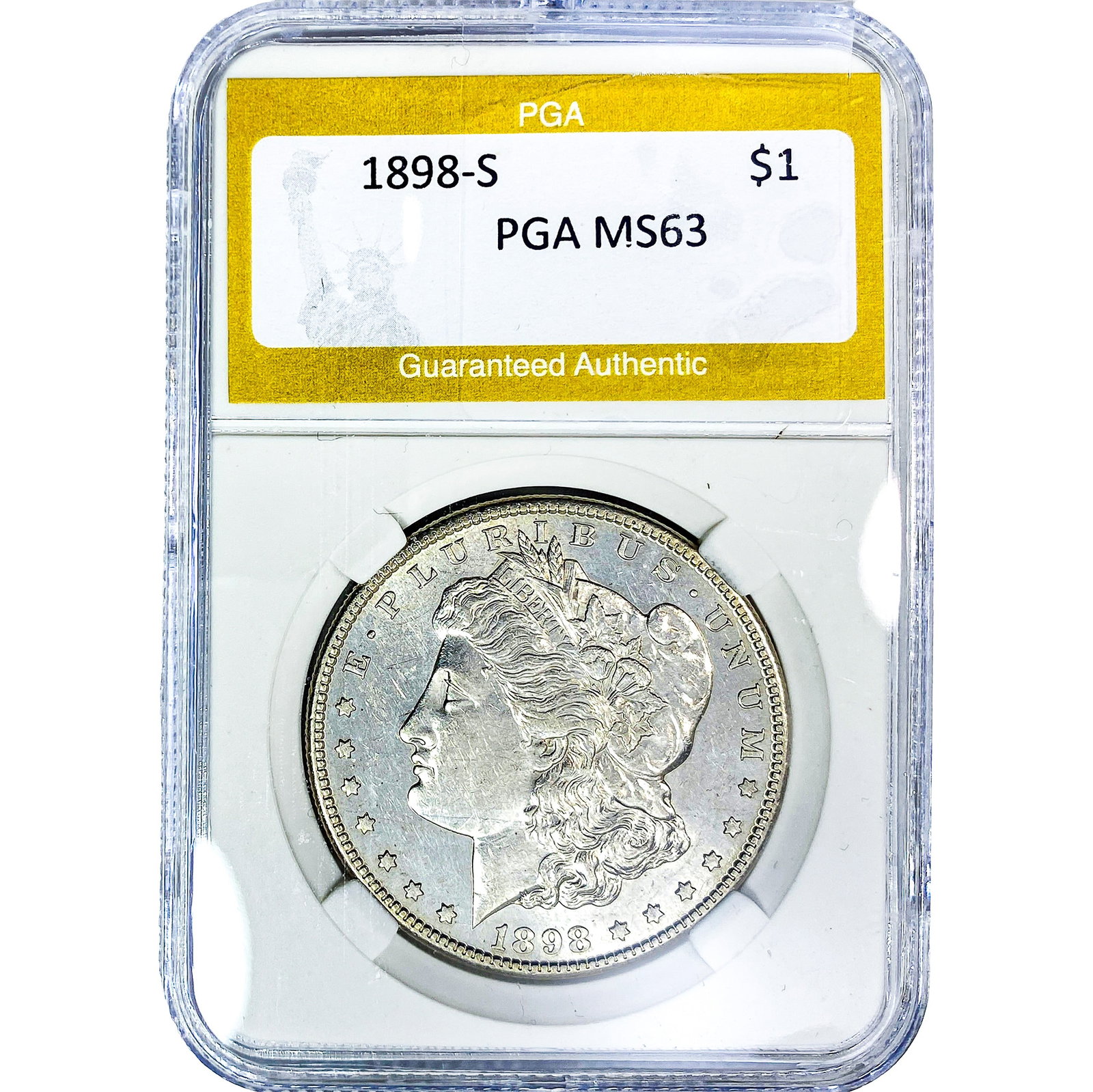 1898-S Morgan Silver Dollar PGA MS63: 1898-S Morgan Silver Dollar PGA MS63