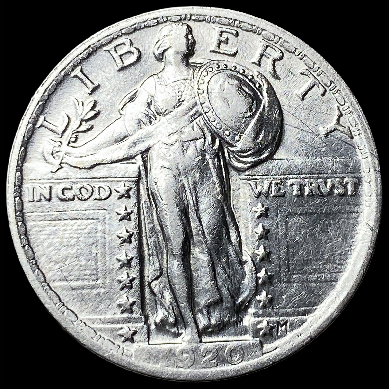 1920 Standing Liberty Quarter CLOSELY UNCIRCULATED: 1920 Standing Liberty Quarter CLOSELY UNCIRCULATED