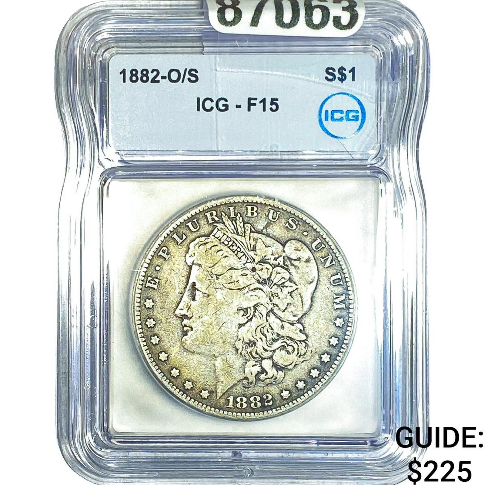 1882-O/S Morgan Silver Dollar ICG F15: 1882-O/S Morgan Silver Dollar ICG F15