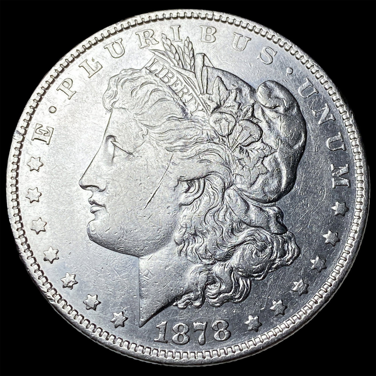 1878 8TF Silver Morgan Dollar NEARLY UNCIRCULATED: 1878 8TF Silver Morgan Dollar NEARLY UNCIRCULATED