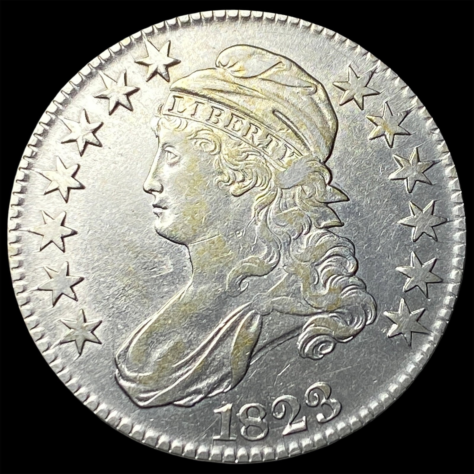 1823 Capped Bust Half Dollar CLOSELY UNCIRCULATED: 1823 Capped Bust Half Dollar CLOSELY UNCIRCULATED