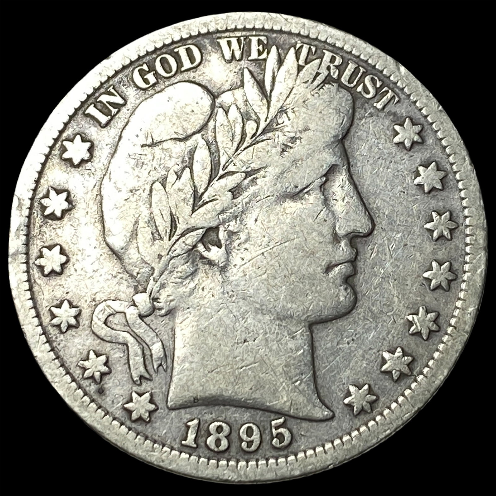 1895-S Silver Barber Half Dollar LIGHTLY CIRCULATED: 1895-S Silver Barber Half Dollar LIGHTLY CIRCULATED