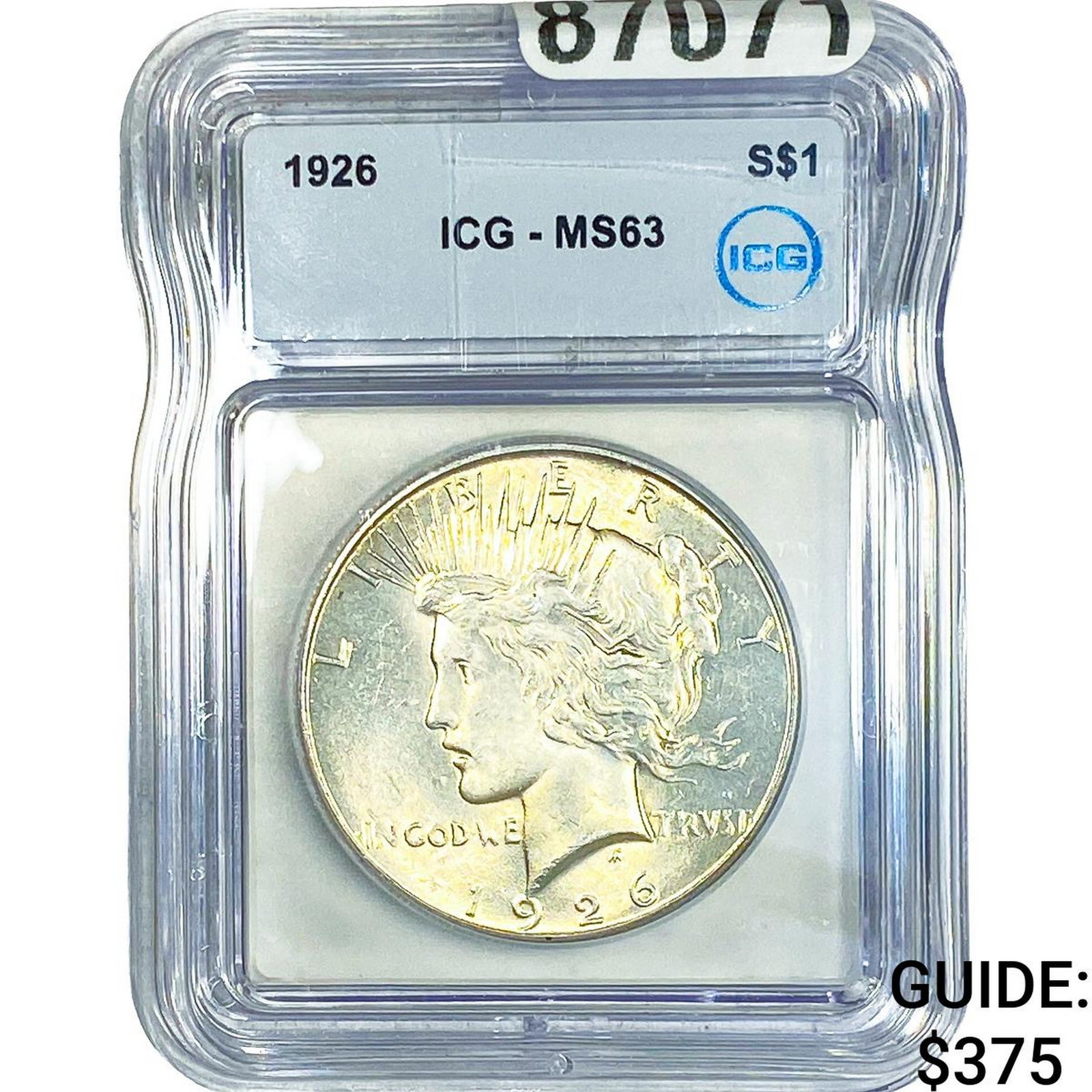 1926 Silver Peace Dollar ICG MS63: 1926 Silver Peace Dollar ICG MS63