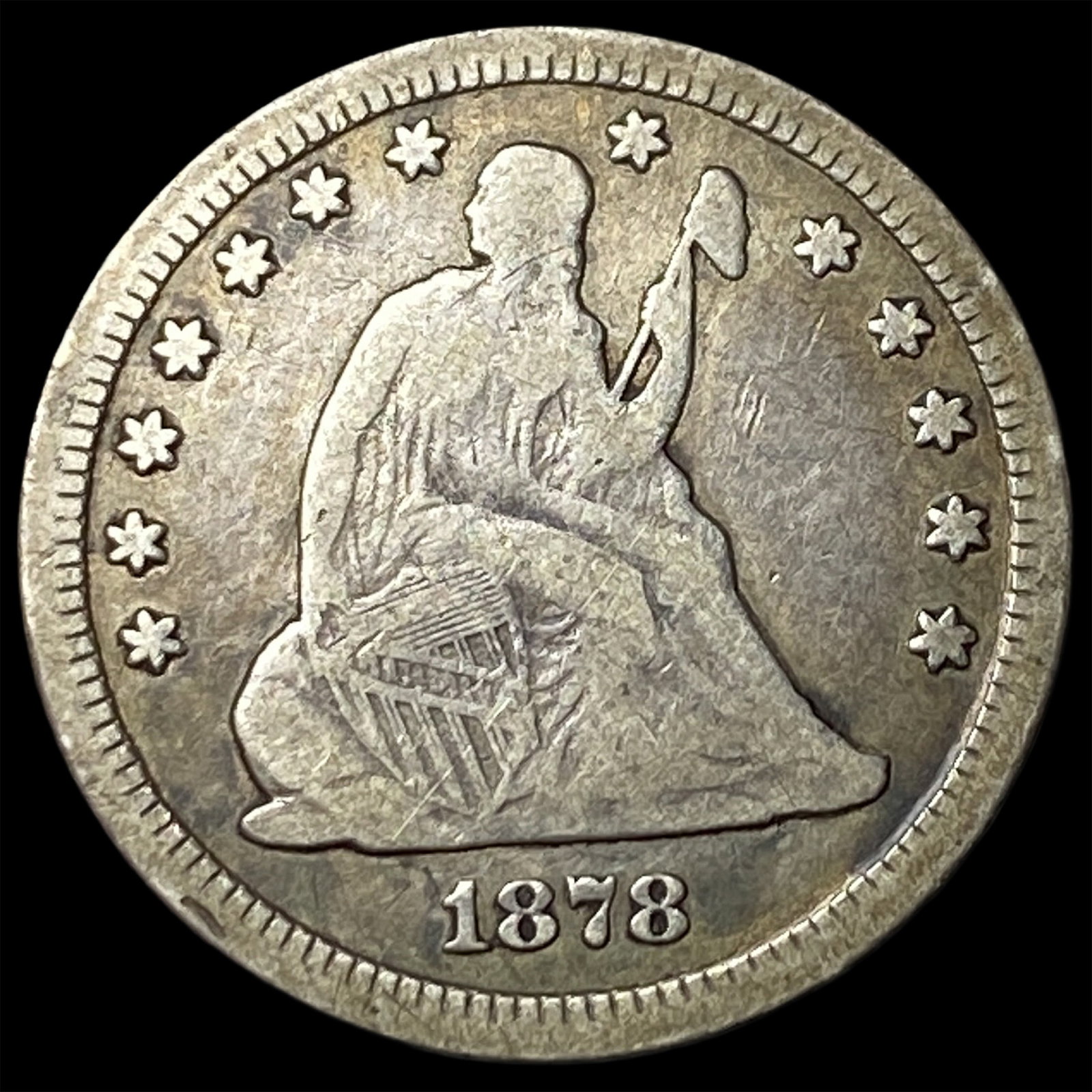 1878-CC Silver Quarter Dollar LIGHTLY CIRCULATED: 1878-CC Silver Quarter Dollar LIGHTLY CIRCULATED