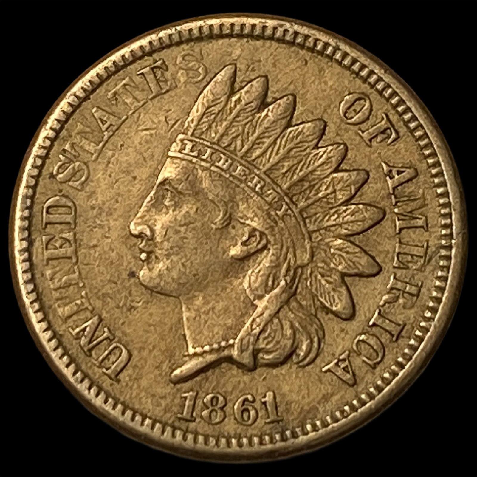 1861 Indian Head Cent CLOSELY UNCIRCULATED: 1861 Indian Head Cent CLOSELY UNCIRCULATED