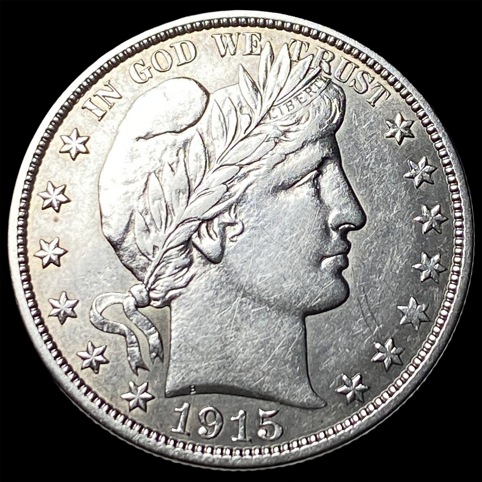 1915-D Silver Barber Half Dollar CLOSELY UNCIRCULATED: 1915-D Silver Barber Half Dollar CLOSELY UNCIRCULATED