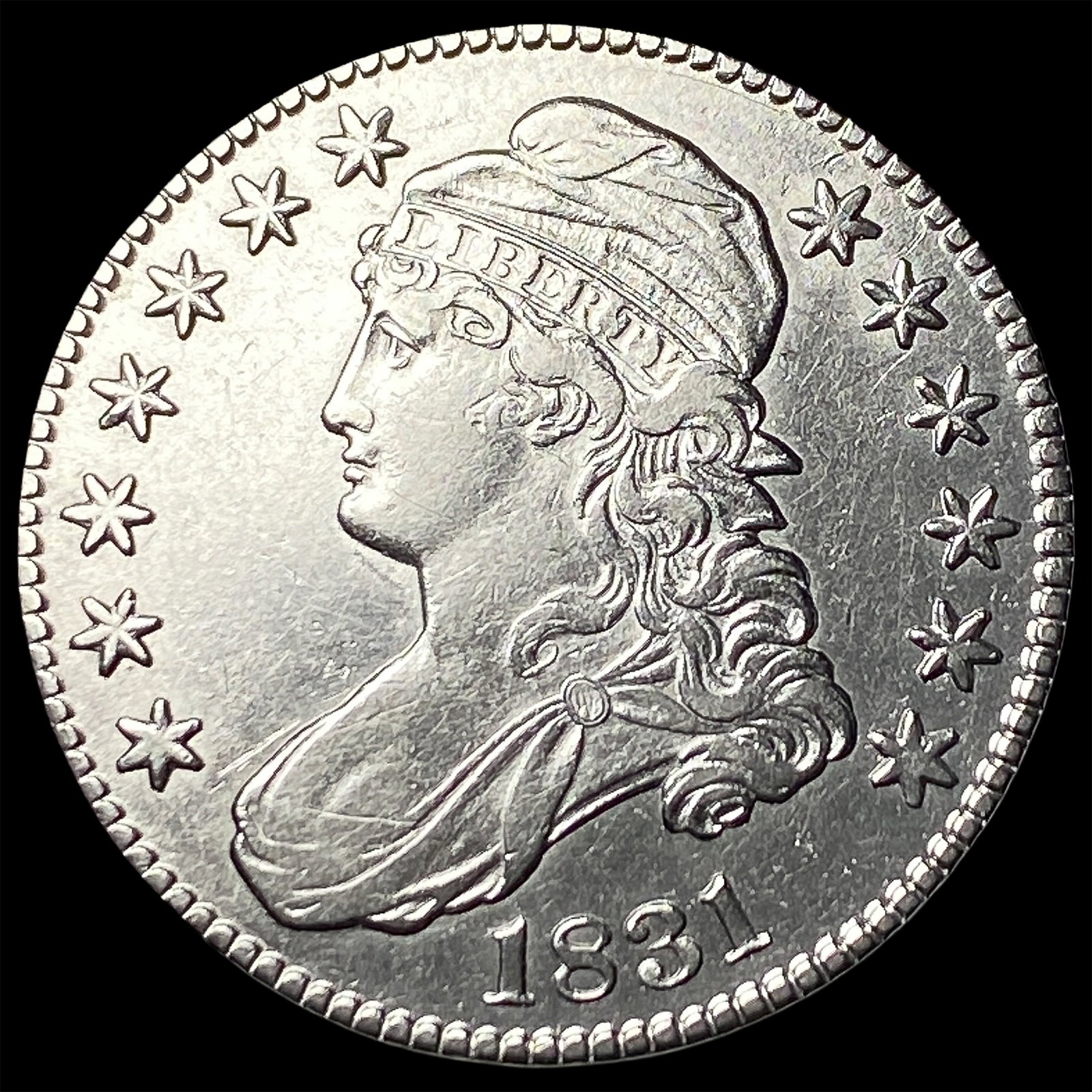 1831 Capped Bust Half Dollar CLOSELY UNCIRCULATED: 1831 Capped Bust Half Dollar CLOSELY UNCIRCULATED