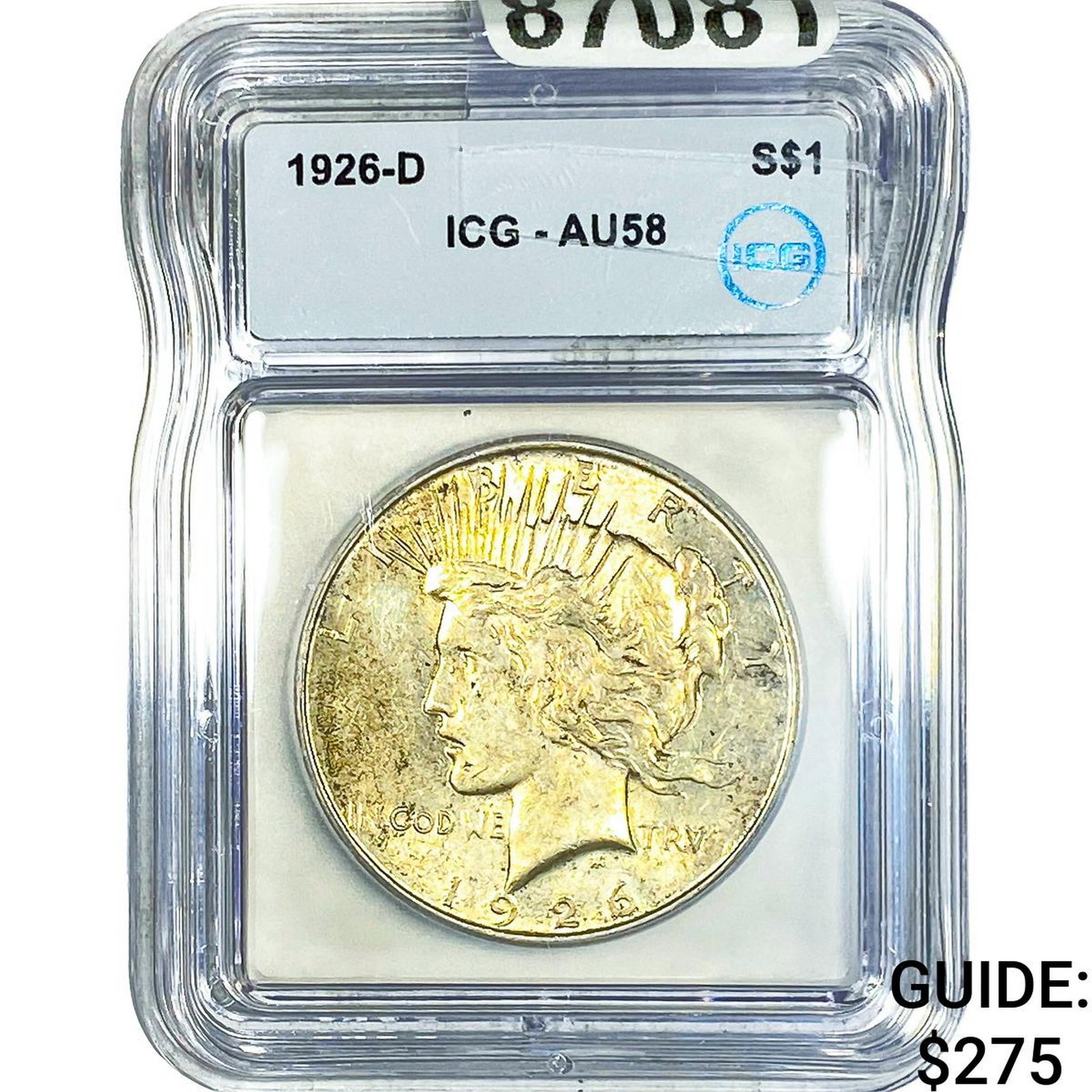 1926-D Silver Peace Dollar ICG AU58: 1926-D Silver Peace Dollar ICG AU58