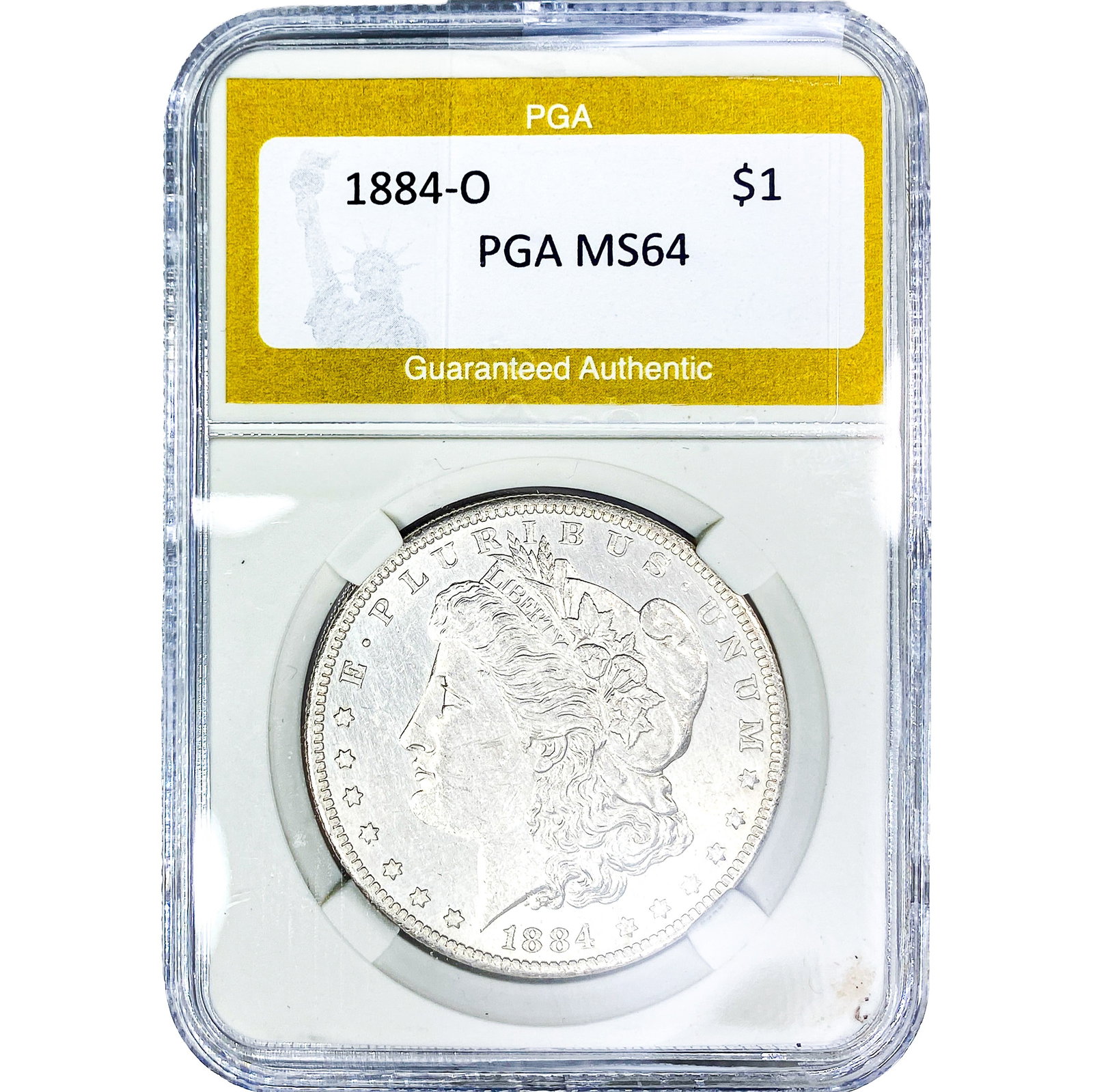 1884-O Morgan Silver Dollar PGA MS64: 1884-O Morgan Silver Dollar PGA MS64