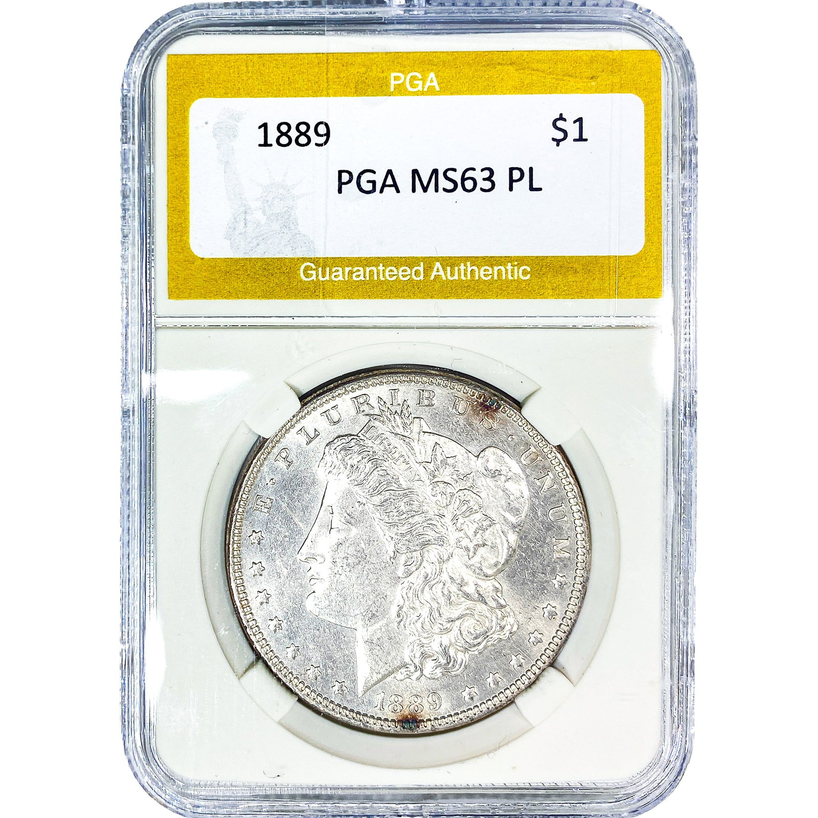 1889 Morgan Silver Dollar PGA MS63 PL: 1889 Morgan Silver Dollar PGA MS63 PL