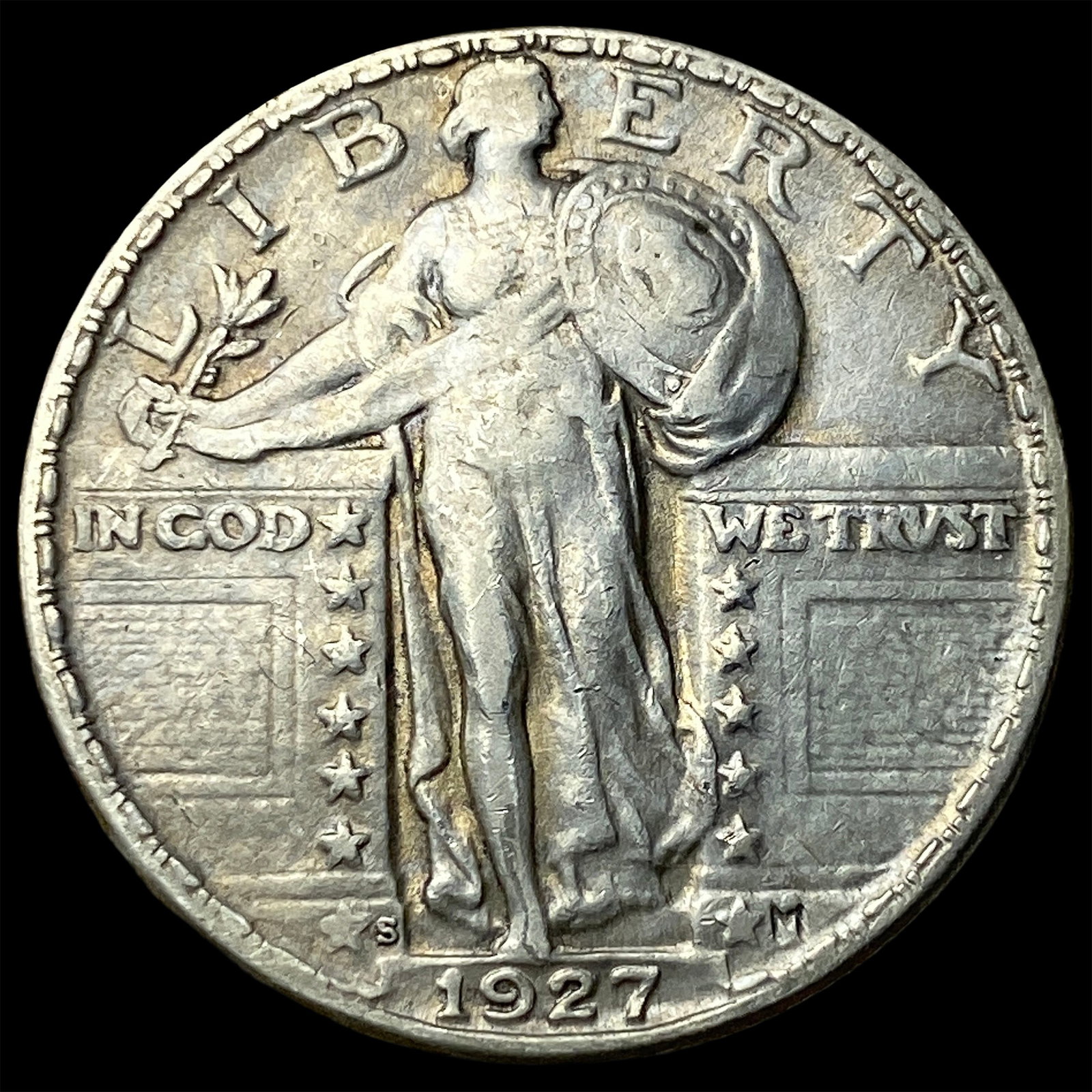 1927-S Silver Standing Liberty Quarter NEARLY UNCIRCULATED: 1927-S Silver Standing Liberty Quarter NEARLY UNCIRCULATED