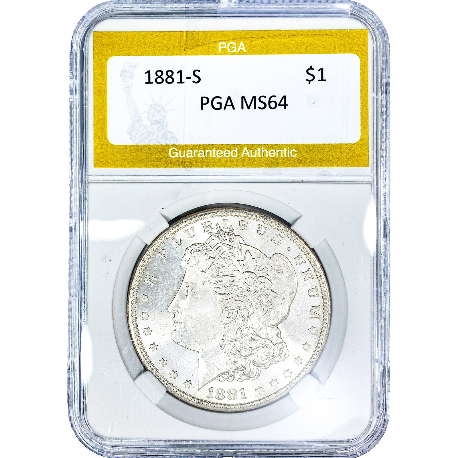 1881-S Morgan Silver Dollar PGA MS64: 1881-S Morgan Silver Dollar PGA MS64