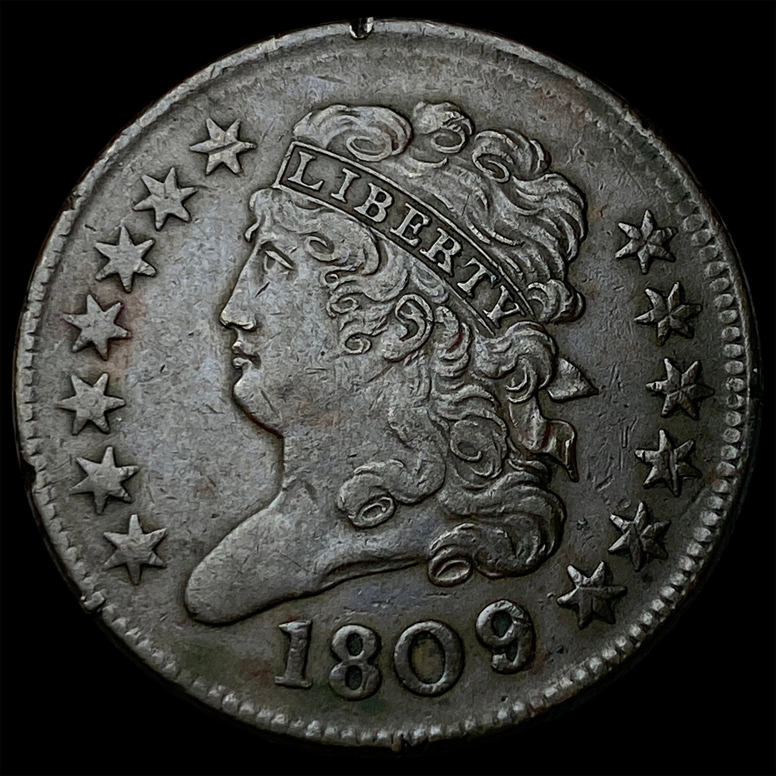 1809 Classic Head Half Cent NEARLY UNCIRCULATED: 1809 Classic Head Half Cent NEARLY UNCIRCULATED