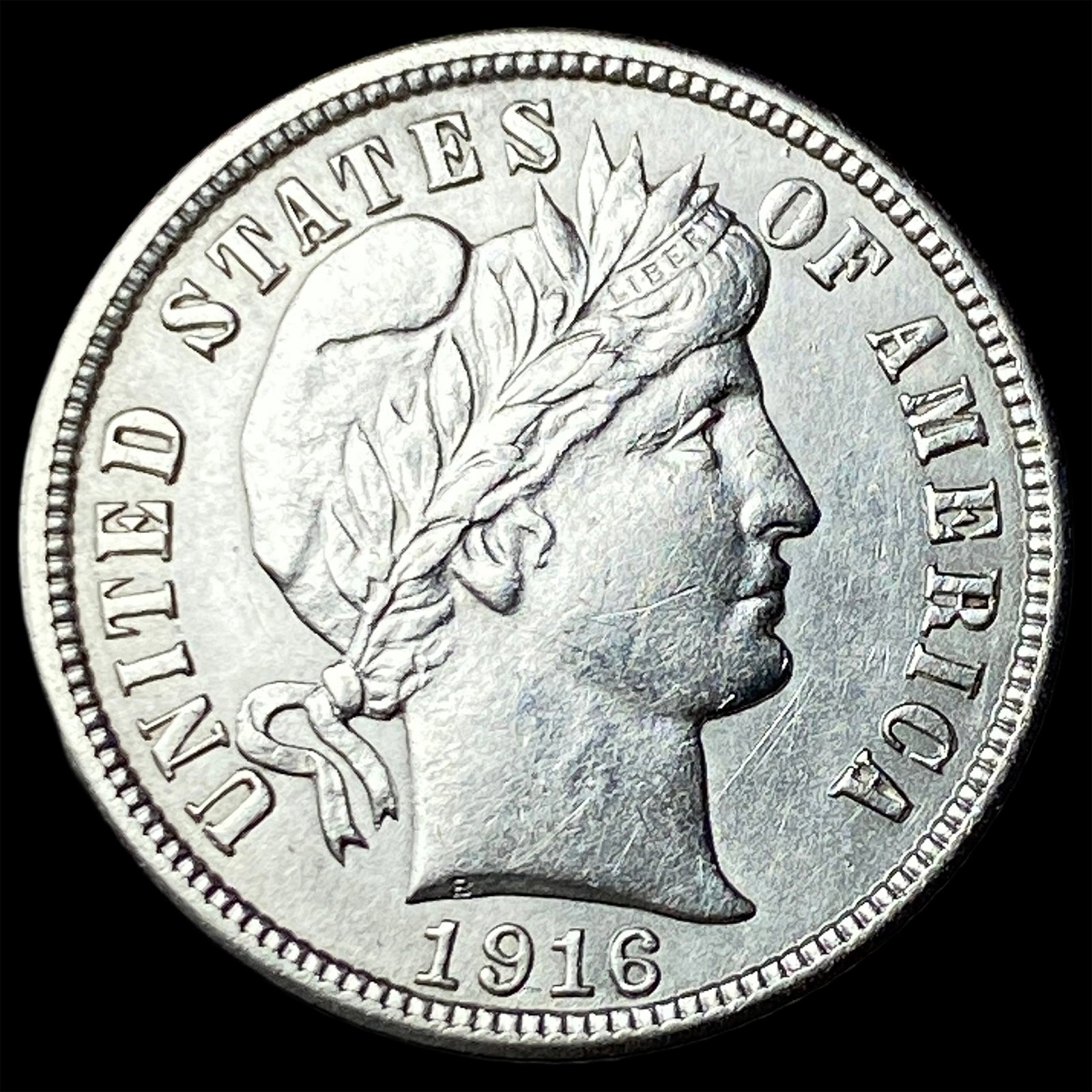 1916 Silver Barber Dime CLOSELY UNCIRCULATED: 1916 Silver Barber Dime CLOSELY UNCIRCULATED