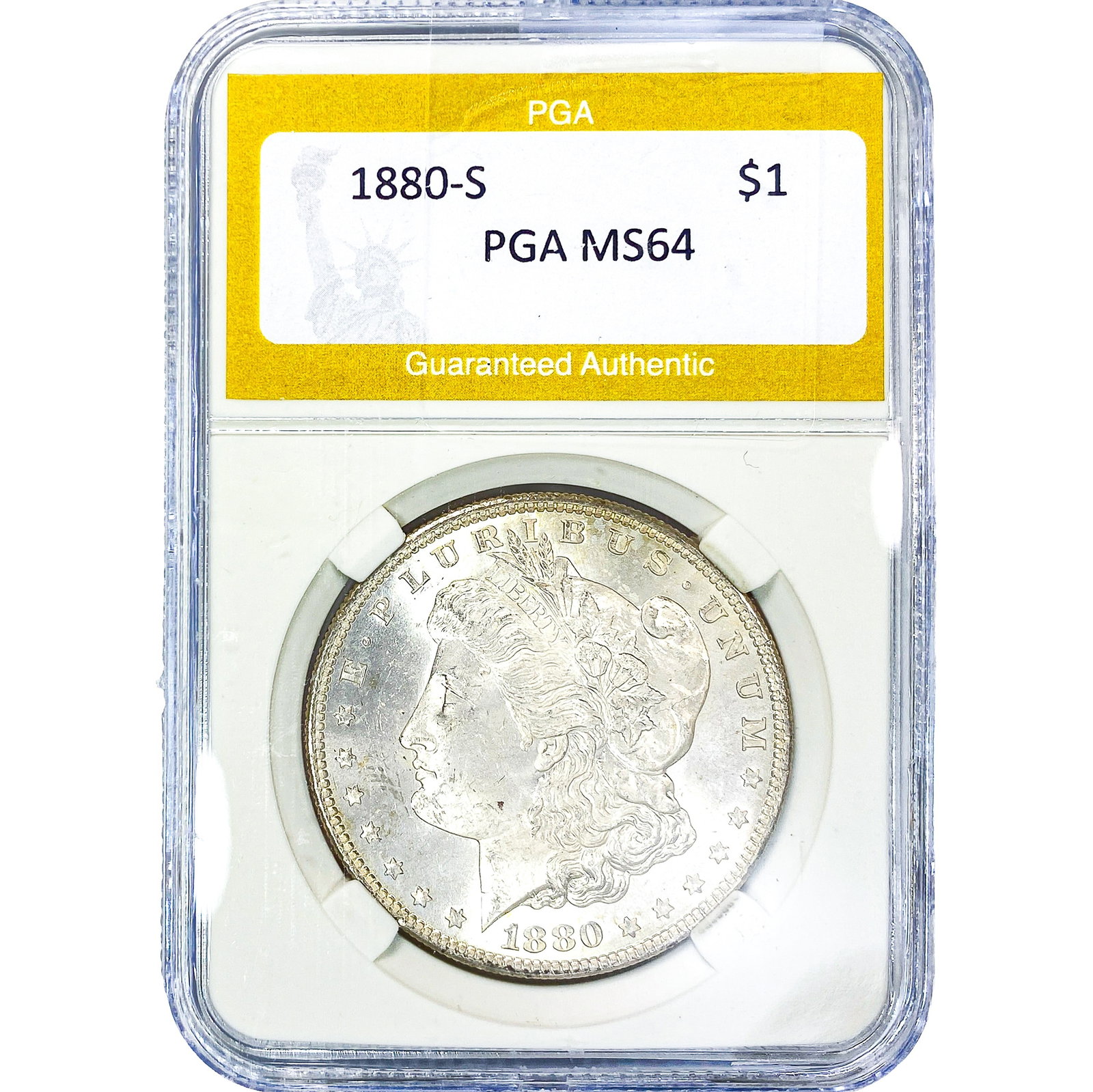 1880-S Morgan Silver Dollar PGA MS64: 1880-S Morgan Silver Dollar PGA MS64