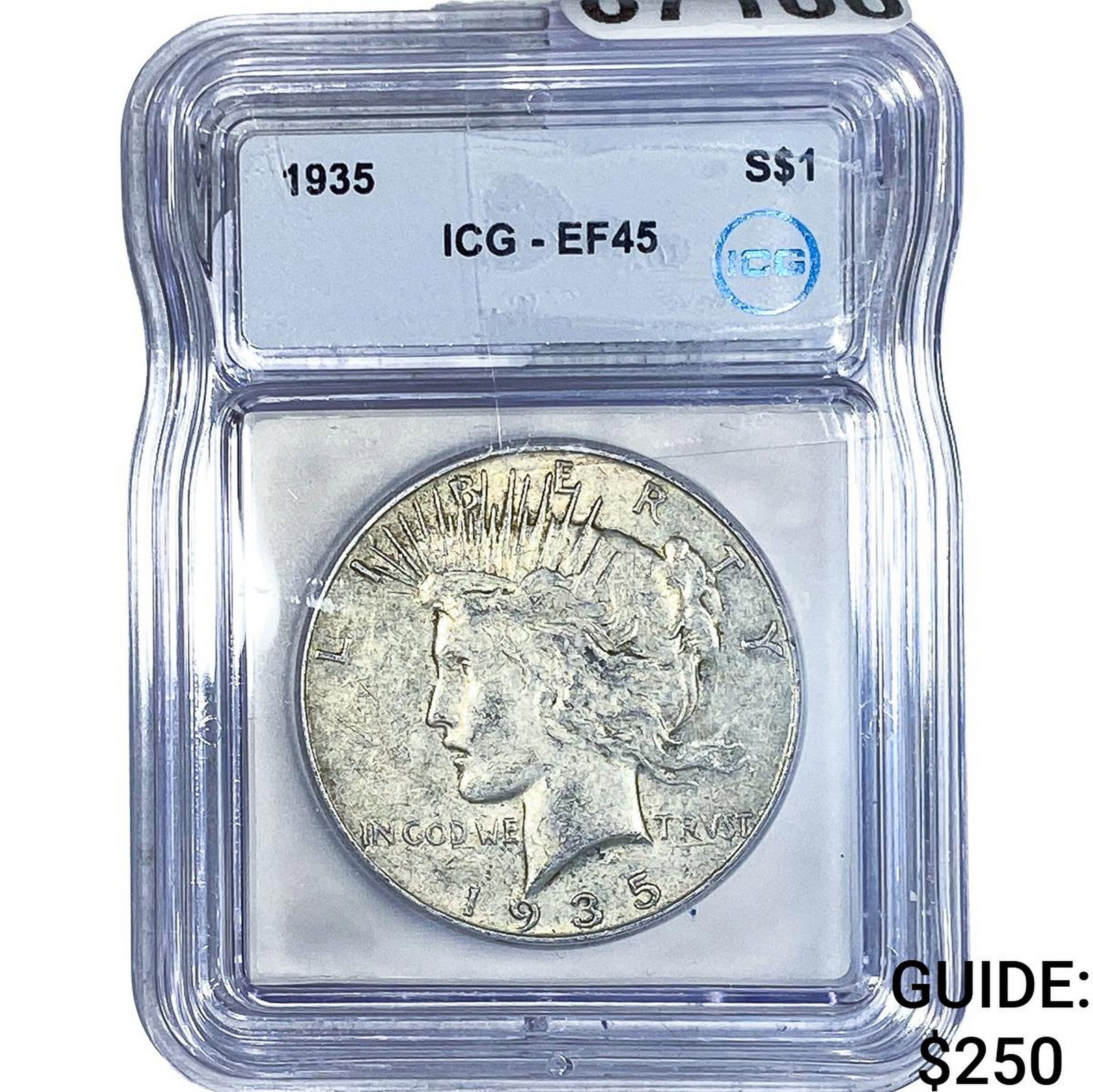 1935 Silver Peace Dollar ICG EF45: 1935 Silver Peace Dollar ICG EF45