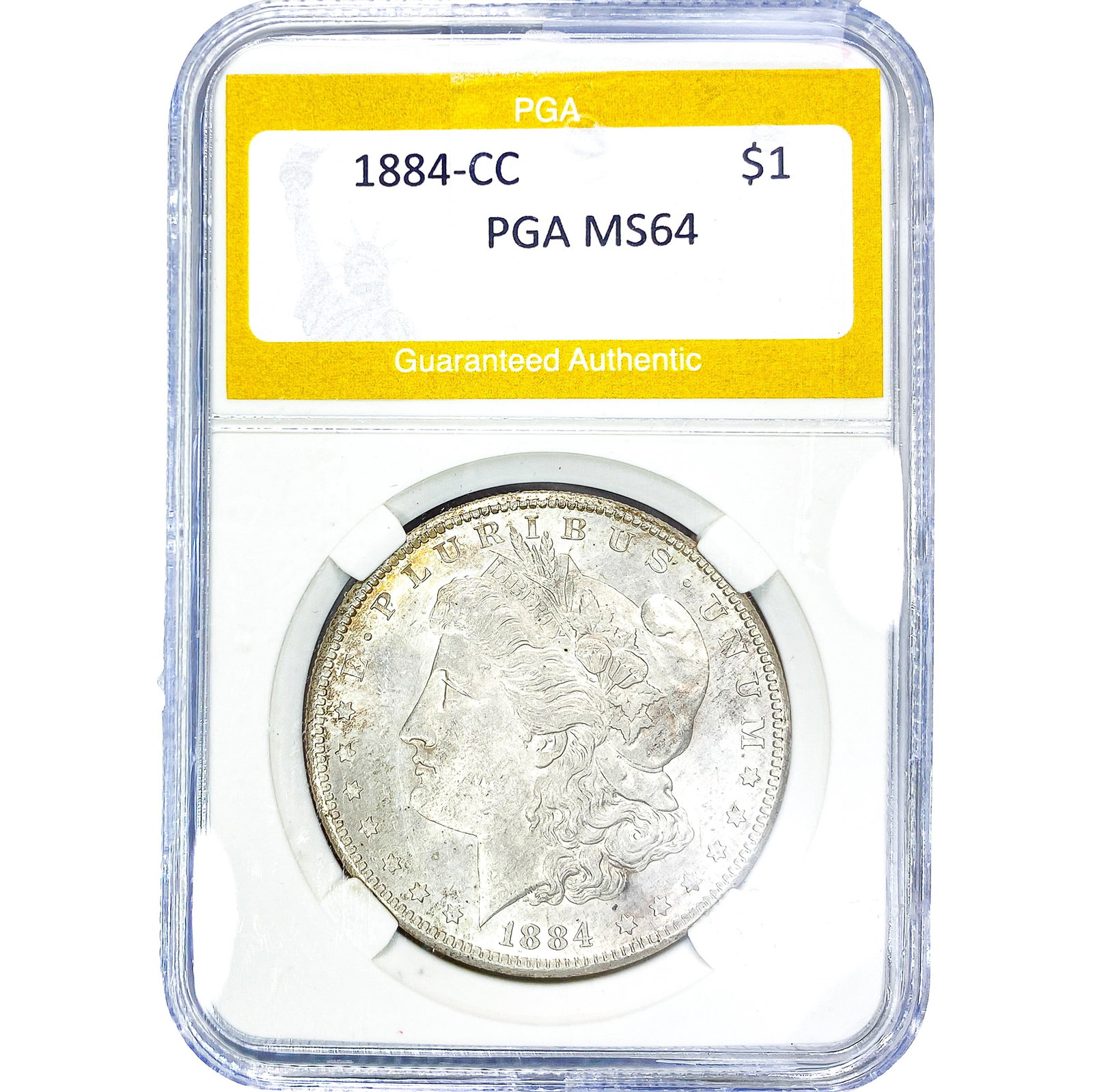 1884-CC Morgan Silver Dollar PGA MS64: 1884-CC Morgan Silver Dollar PGA MS64