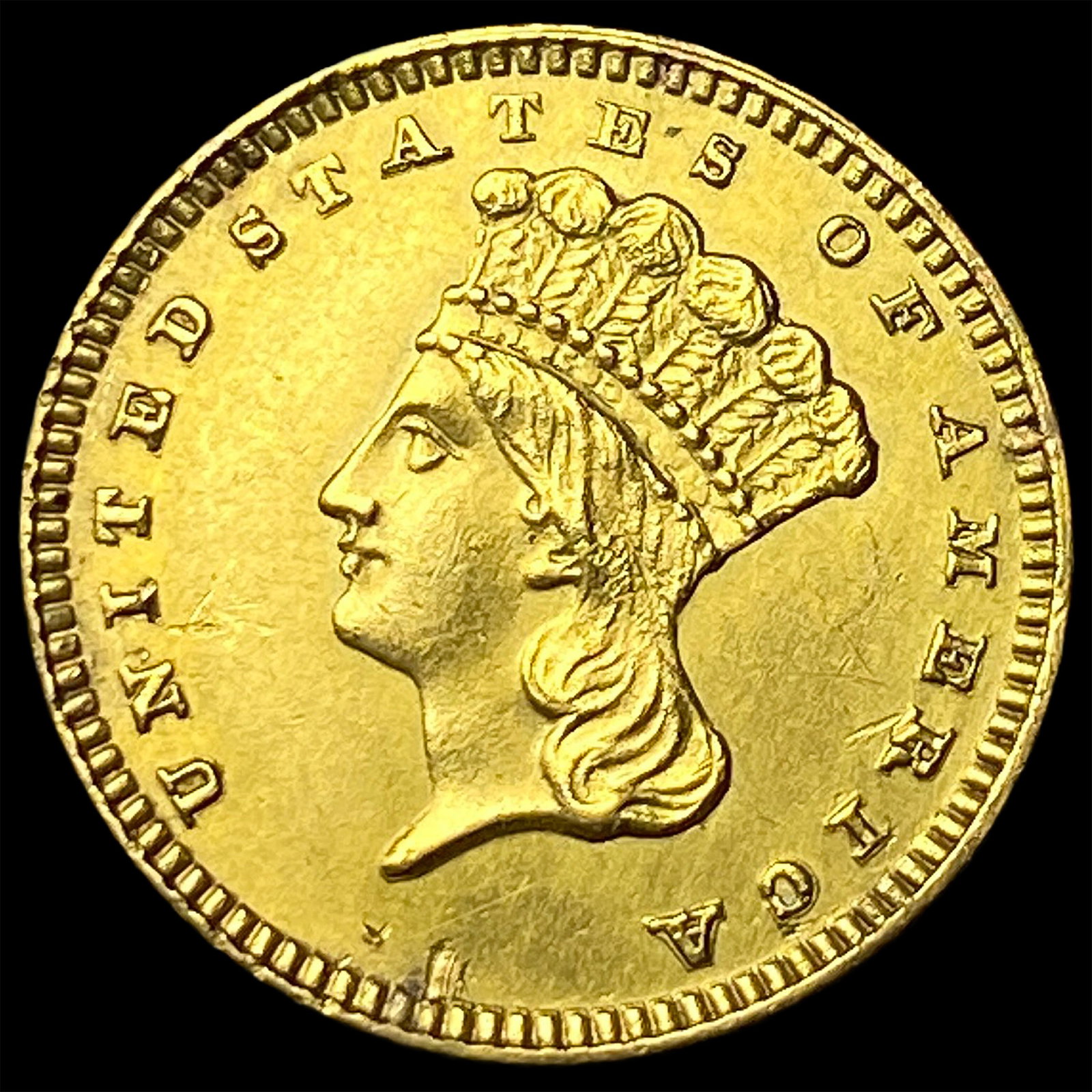 1888 Gold $1 Indian Head Type 3 CLOSELY UNCIRCULATED: 1888 Gold $1 Indian Head Type 3 CLOSELY UNCIRCULATED