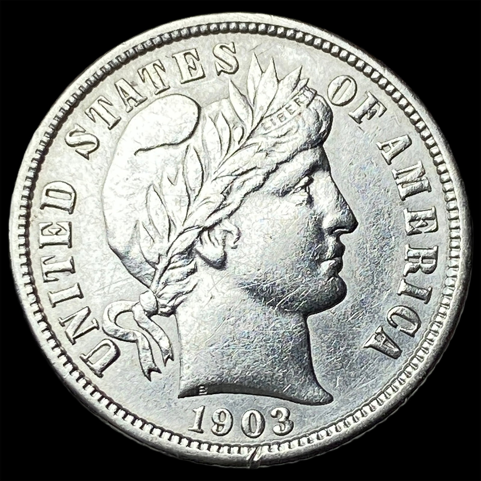 1903-O Silver Barber Dime NEARLY UNCIRCULATED: 1903-O Silver Barber Dime NEARLY UNCIRCULATED