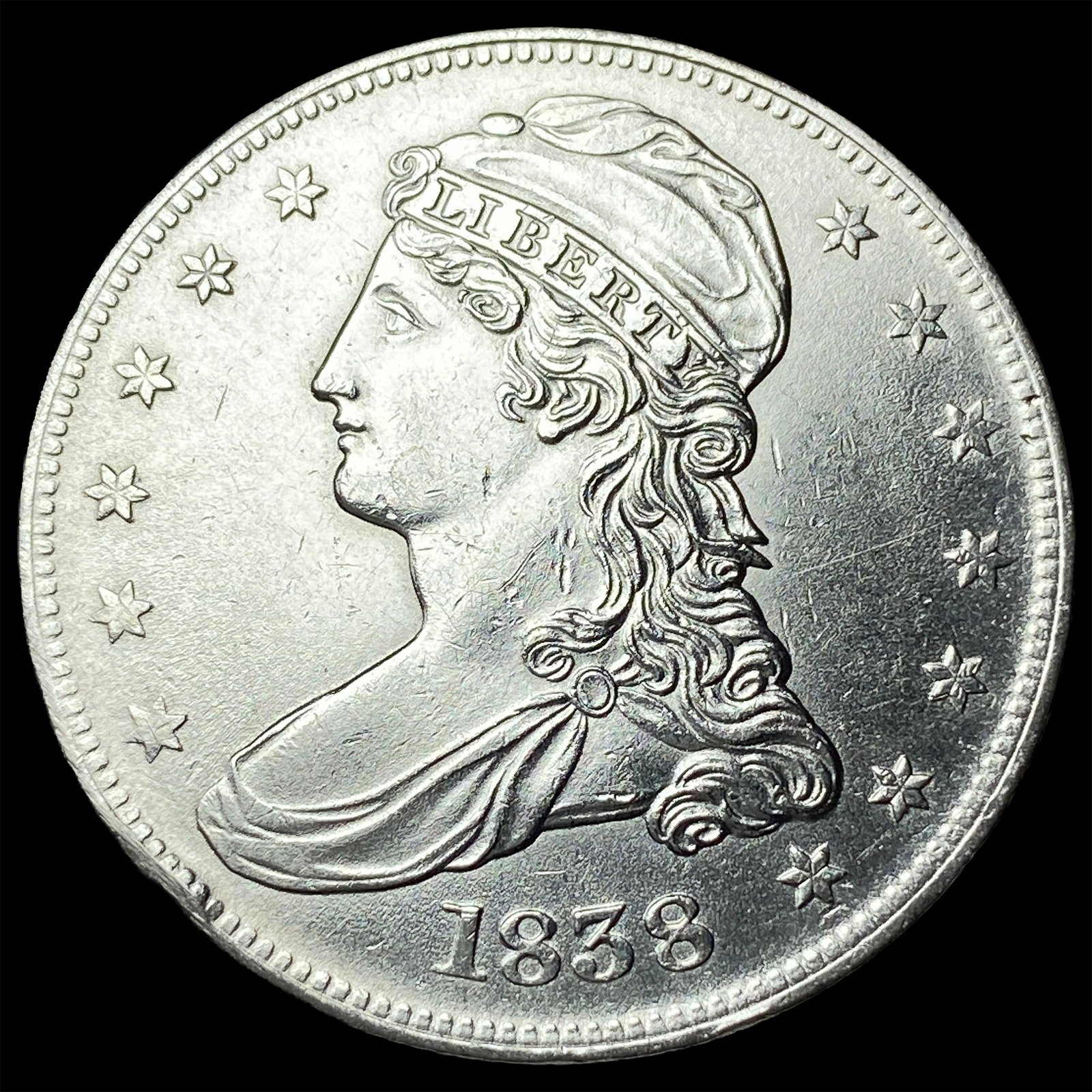 1838 Silver Capped Bust Half Dollar CLOSELY UNCIRCULATED (1 of 2)