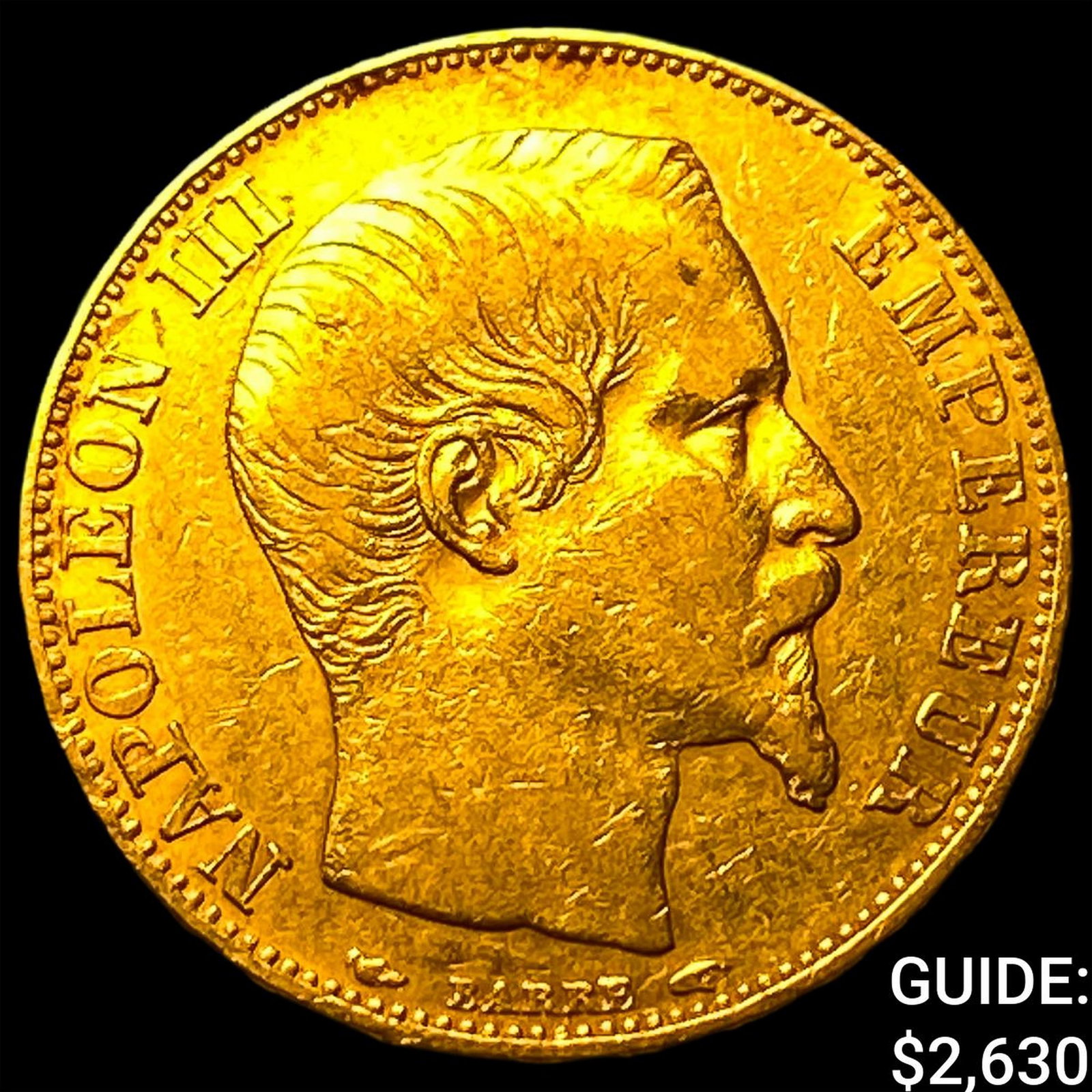 1854 France Gold 20 Francs .1867 AGW: 1854 France Gold 20 Francs .1867 AGW