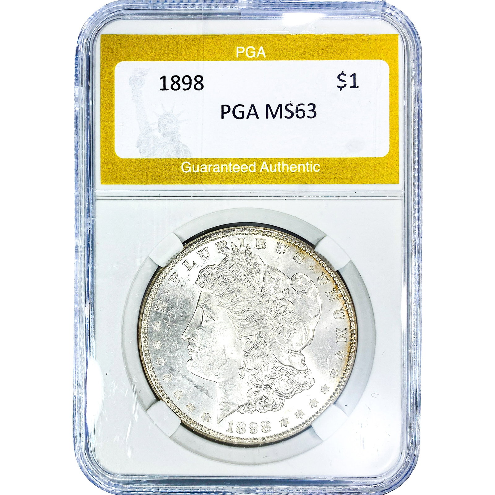 1898 Morgan Silver Dollar PGA MS63: 1898 Morgan Silver Dollar PGA MS63