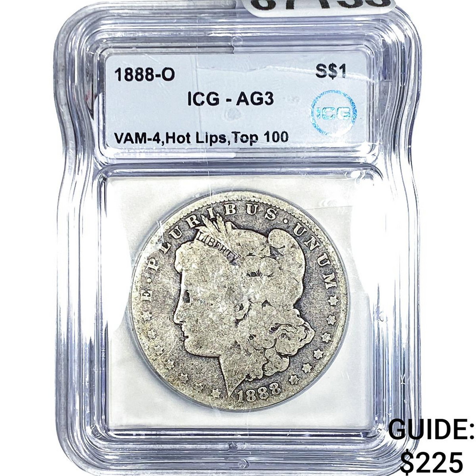 1888-O Morgan Silver Dollar ICG AG3: 1888-O Morgan Silver Dollar ICG AG3