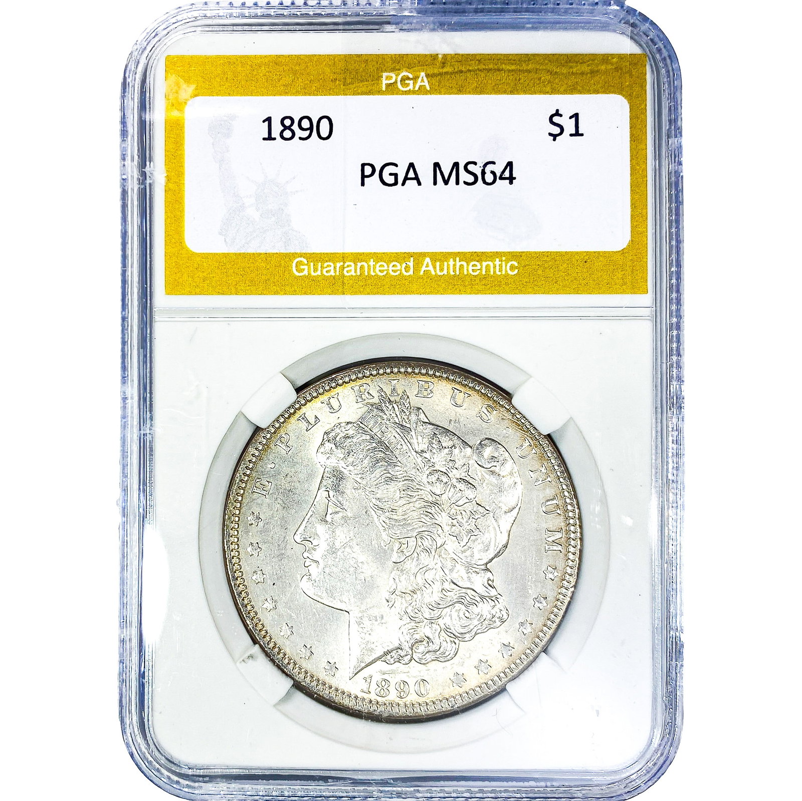 1890 Morgan Silver Dollar PGA MS64: 1890 Morgan Silver Dollar PGA MS64