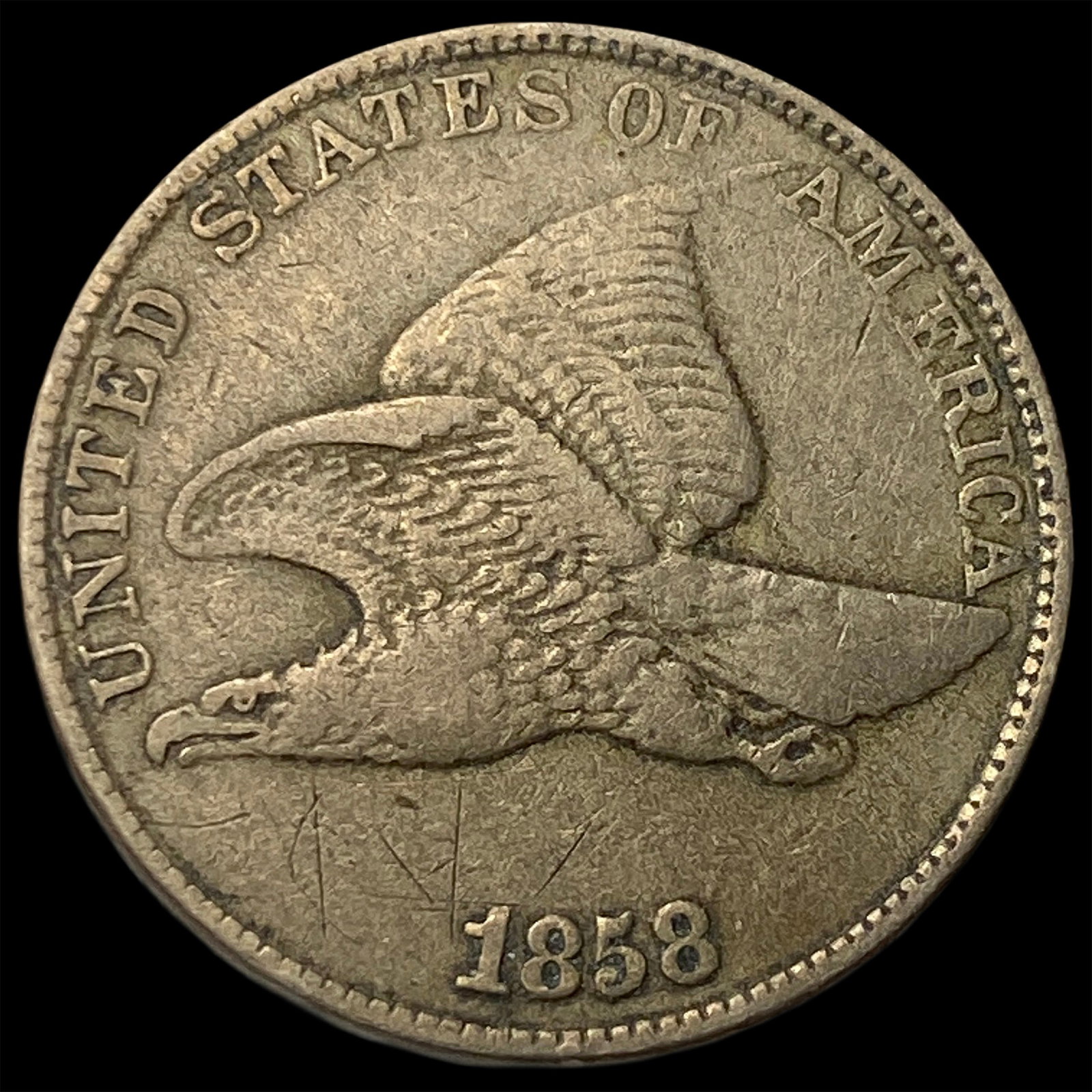 1858 Flying Eagle Cent ABOUT UNCIRCULATED: 1858 Flying Eagle Cent ABOUT UNCIRCULATED