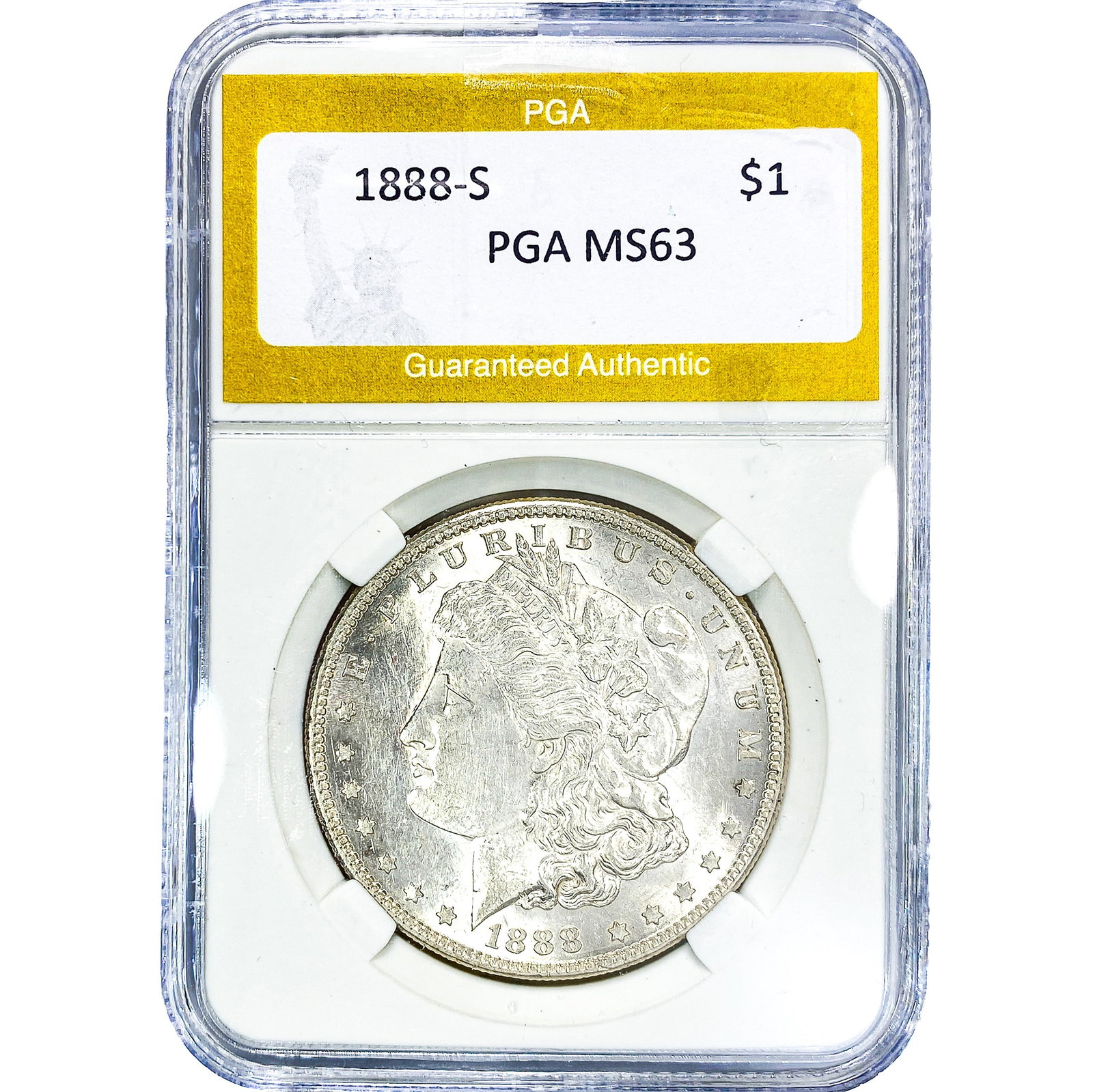 1888-S Morgan Silver Dollar PGA MS63: 1888-S Morgan Silver Dollar PGA MS63