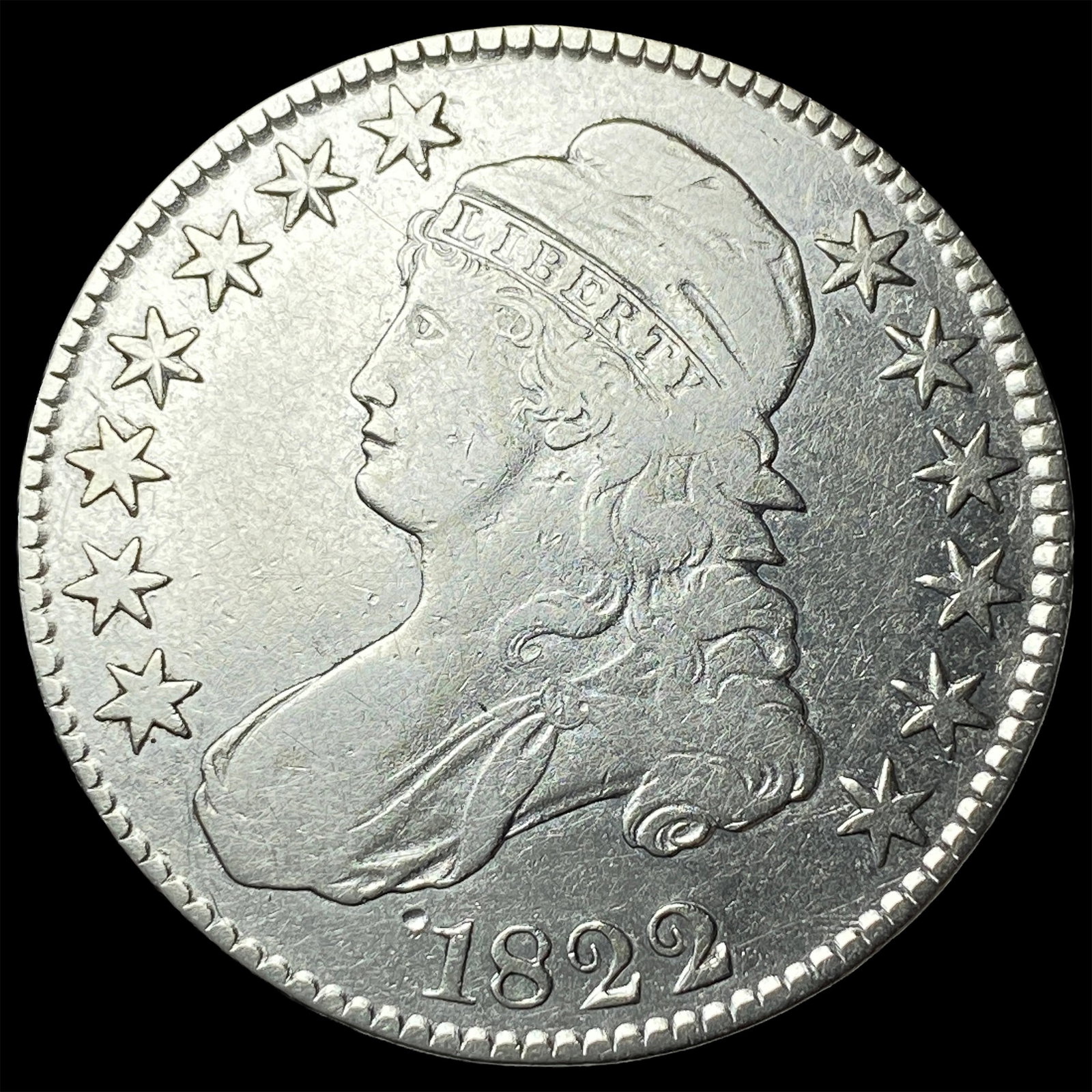 1822 Capped Bust Half Dollar LIGHTLY CIRCULATED: 1822 Capped Bust Half Dollar LIGHTLY CIRCULATED