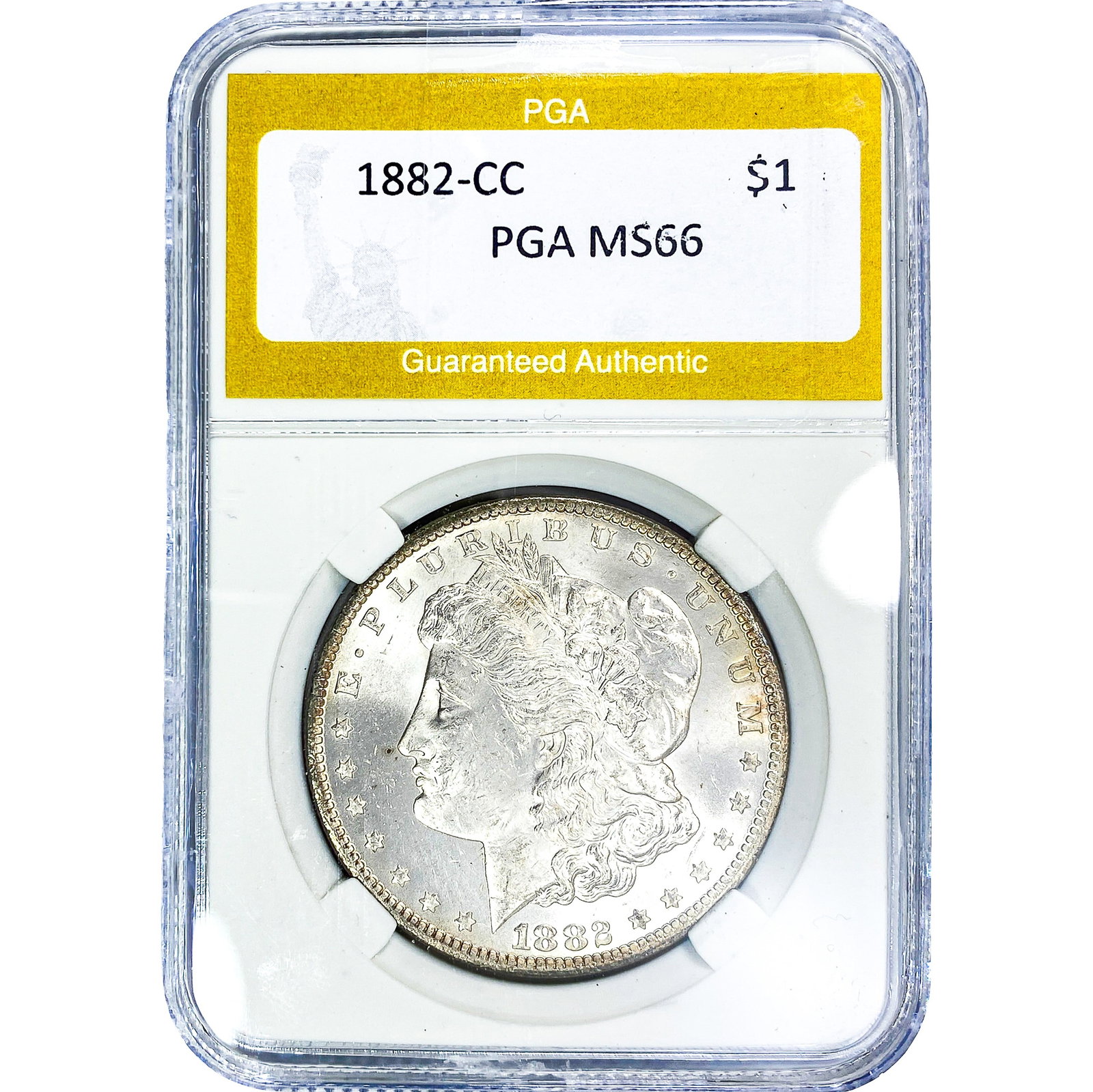 1882-CC Morgan Silver Dollar PGA MS66: 1882-CC Morgan Silver Dollar PGA MS66