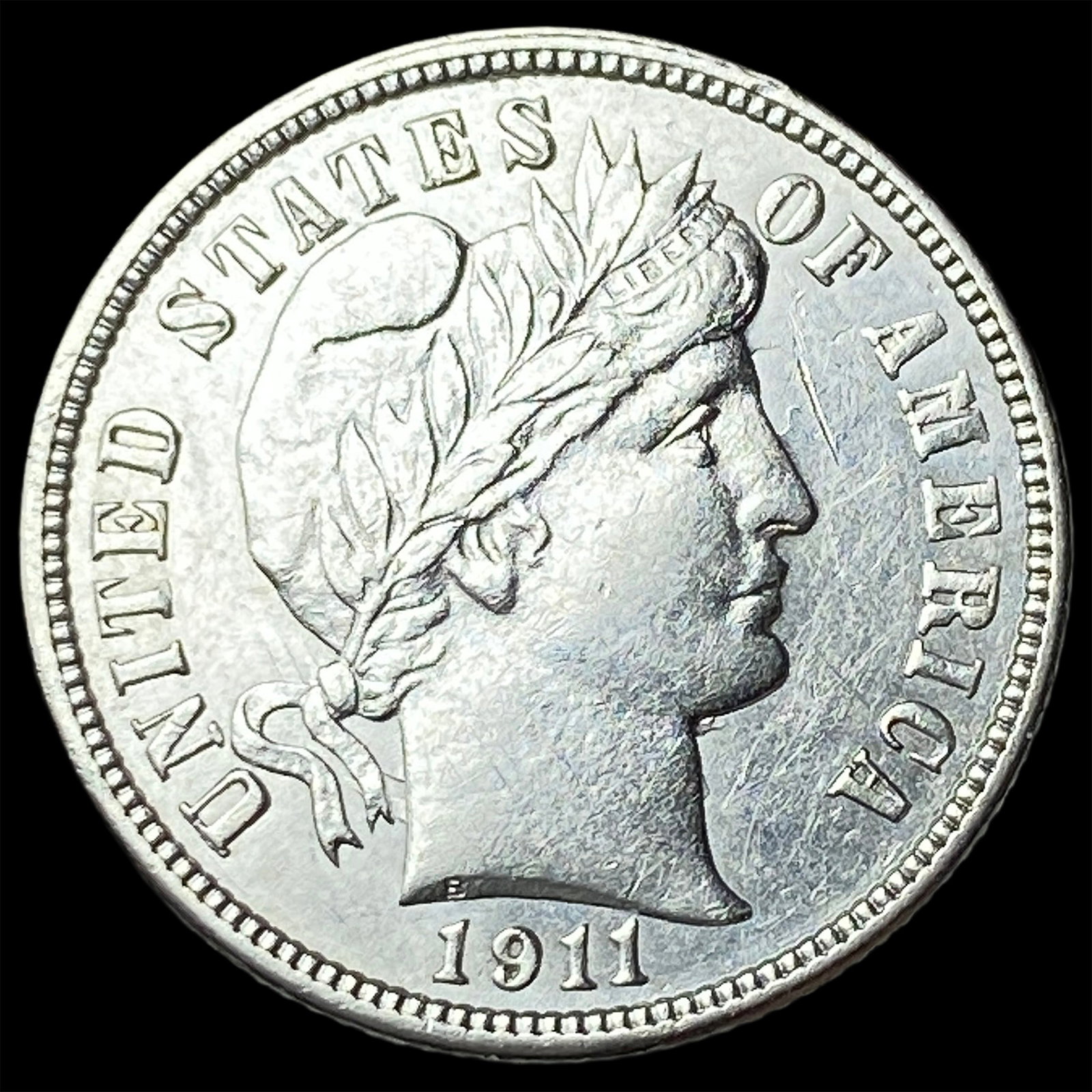 1911-D Silver Barber Dime CLOSELY UNCIRCULATED: 1911-D Silver Barber Dime CLOSELY UNCIRCULATED