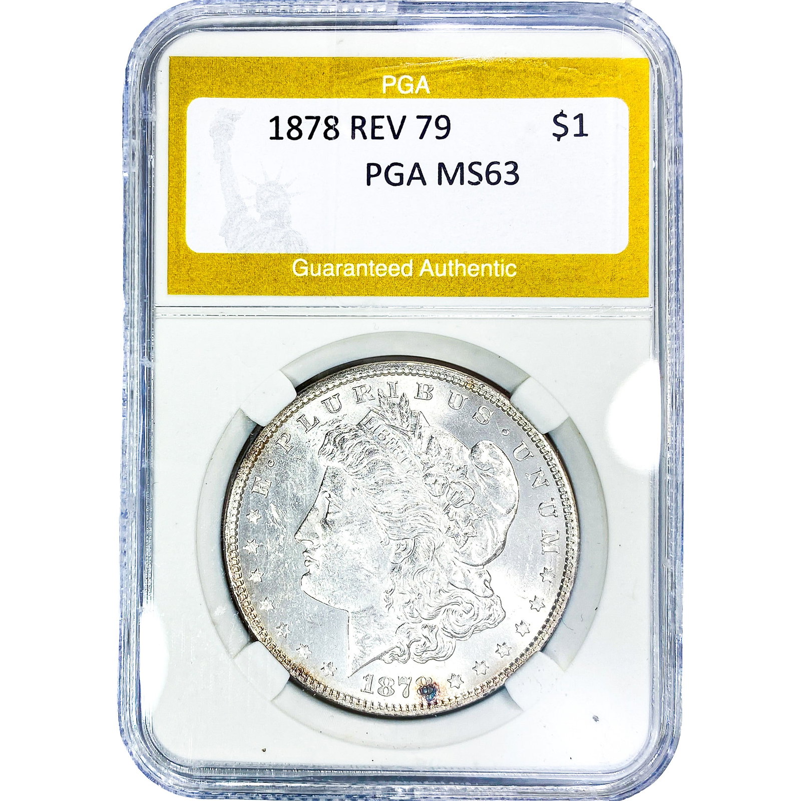 1878 REV 79 Morgan Silver Dollar PGA MS63: 1878 REV 79 Morgan Silver Dollar PGA MS63