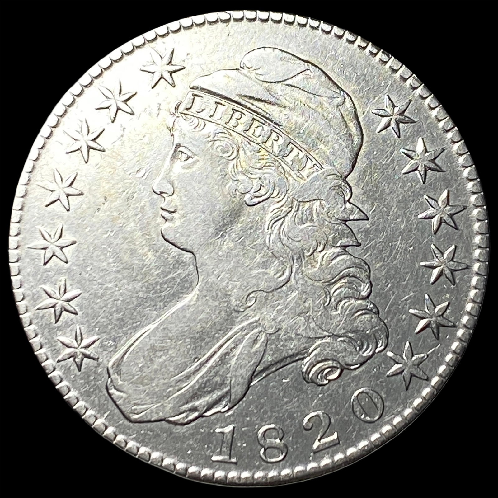 1820 Capped Bust Half Dollar CLOSELY UNCIRCULATED: 1820 Capped Bust Half Dollar CLOSELY UNCIRCULATED