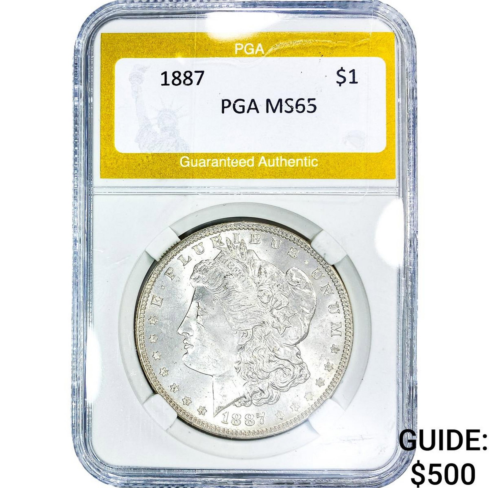 1887 Morgan Silver Dollar PGA MS65: 1887 Morgan Silver Dollar PGA MS65