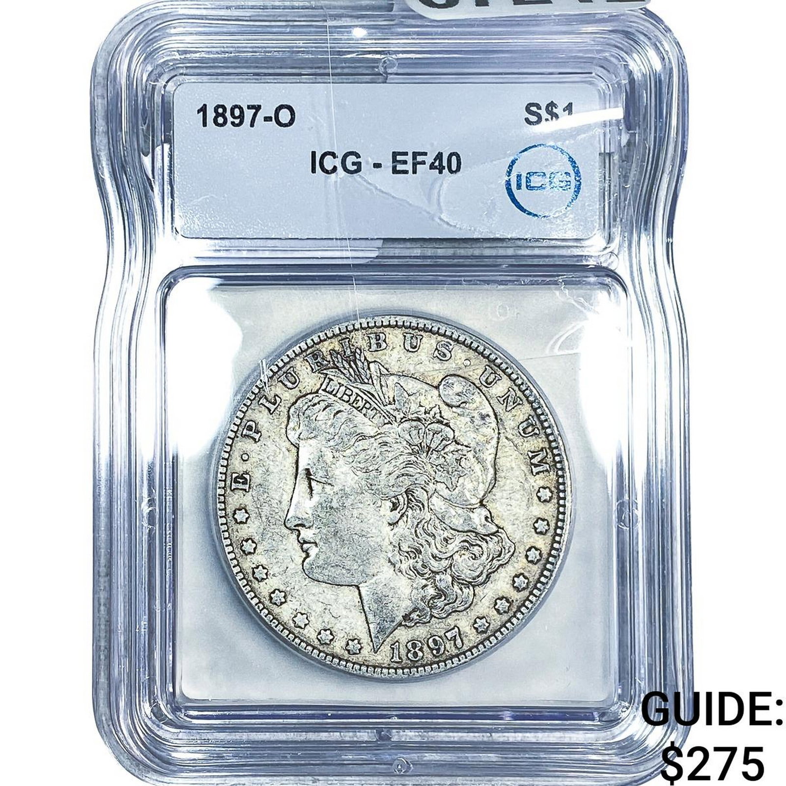 1897-O Morgan Silver Dollar ICG EF40: 1897-O Morgan Silver Dollar ICG EF40