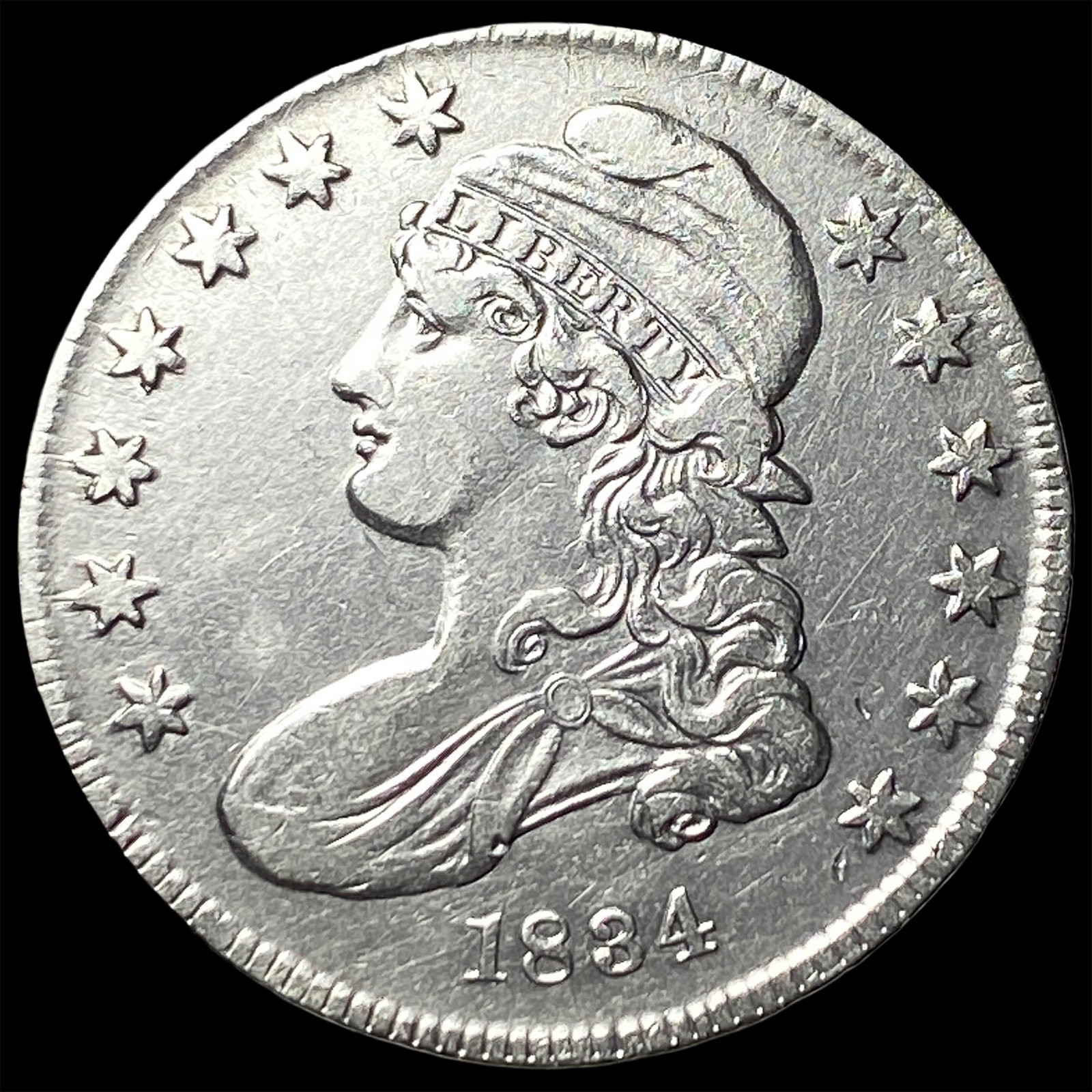 1834 Capped Bust Half Dollar CLOSELY UNCIRCULATED: 1834 Capped Bust Half Dollar CLOSELY UNCIRCULATED