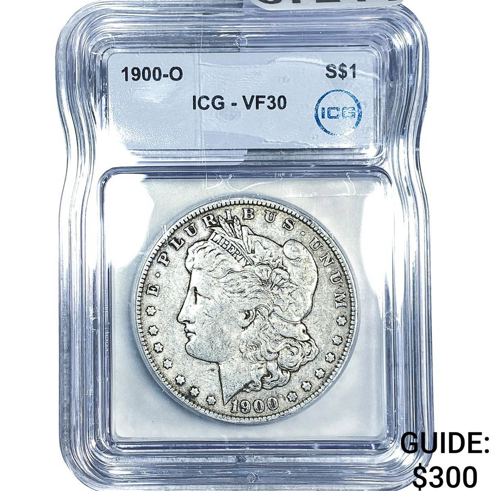 1900-O Morgan Silver Dollar ICG VF30: 1900-O Morgan Silver Dollar ICG VF30