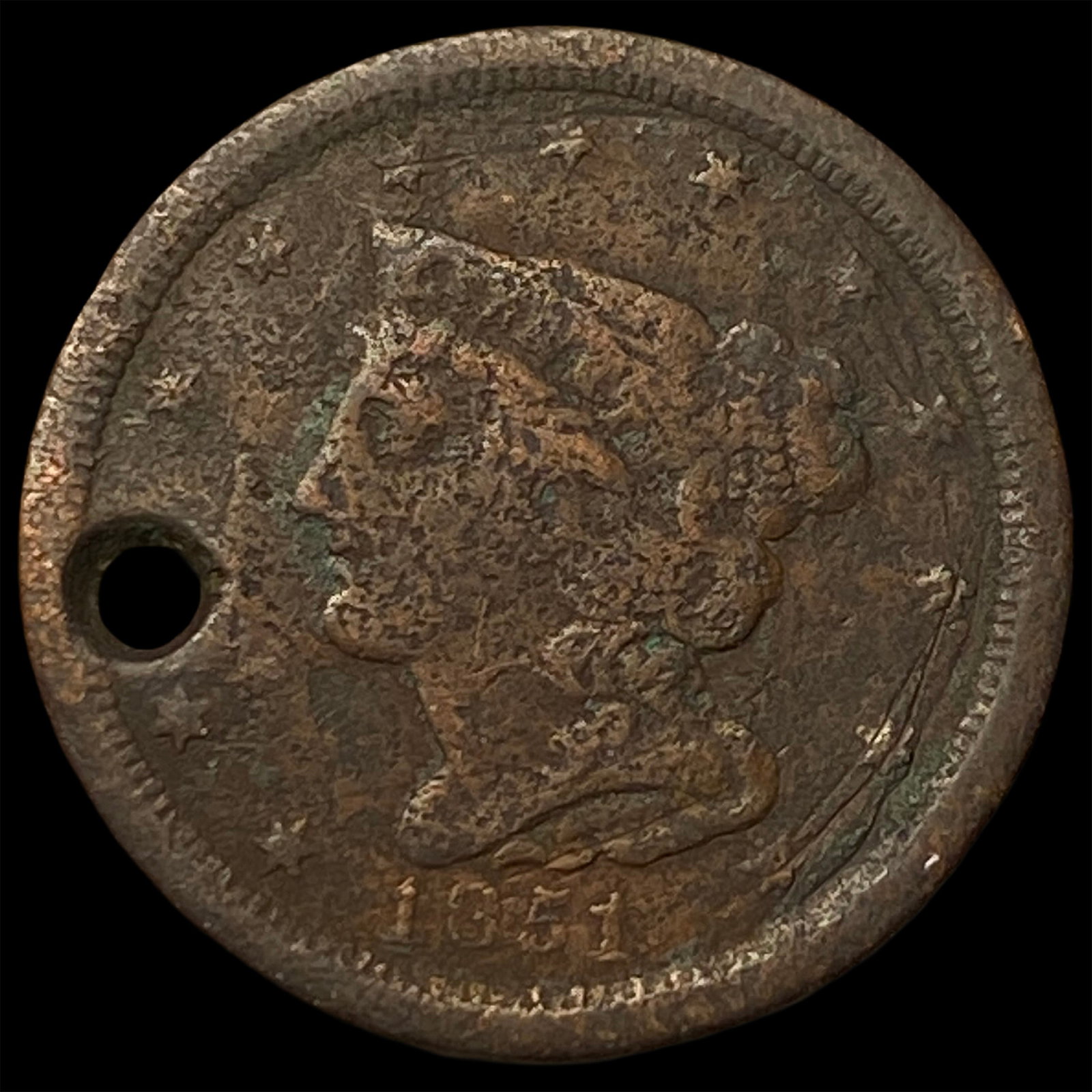 1851 Braided Hair Half Cent NICELY CIRCULATED: 1851 Braided Hair Half Cent NICELY CIRCULATED