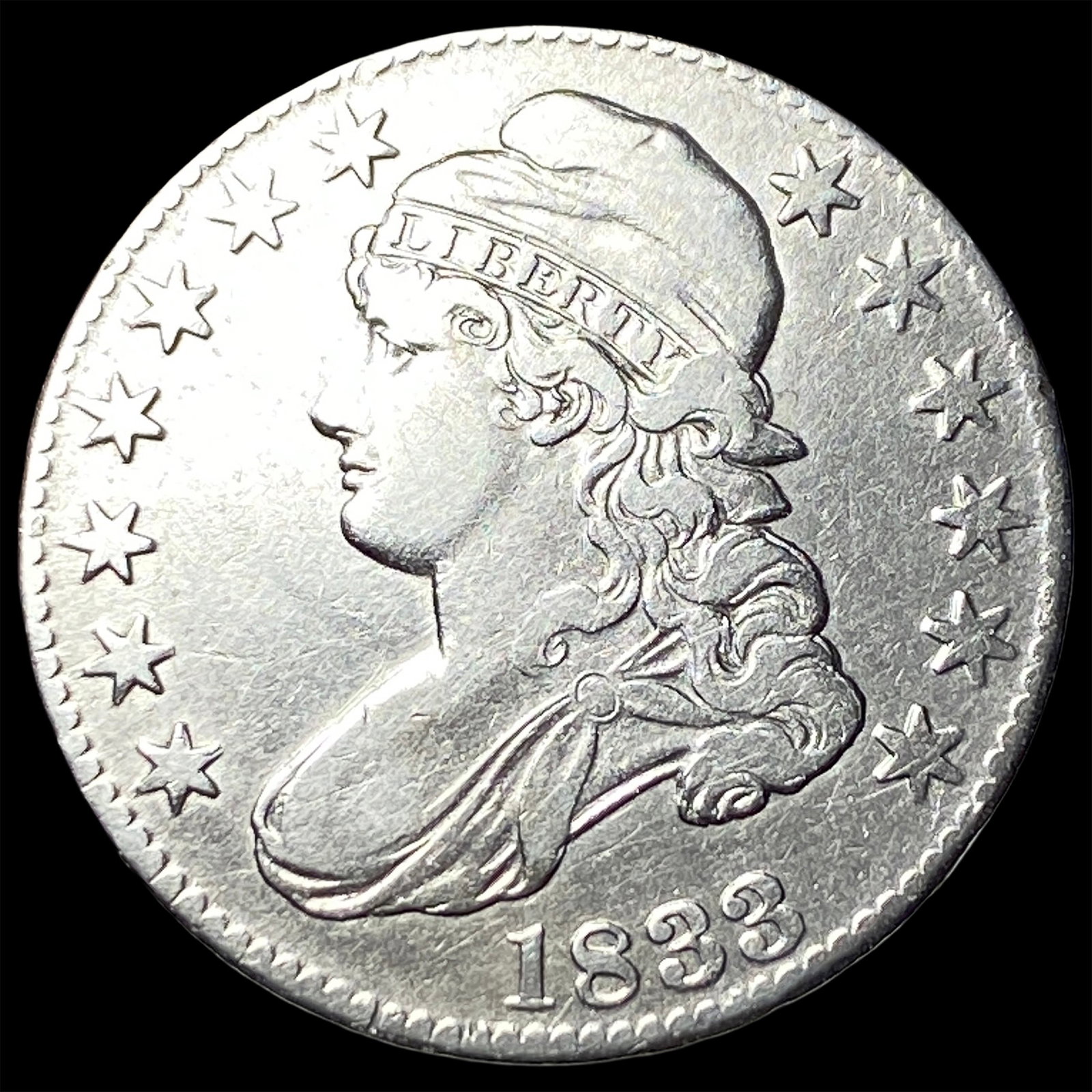 1833 Capped Bust Half Dollar NEARLY UNCIRCULATED: 1833 Capped Bust Half Dollar NEARLY UNCIRCULATED
