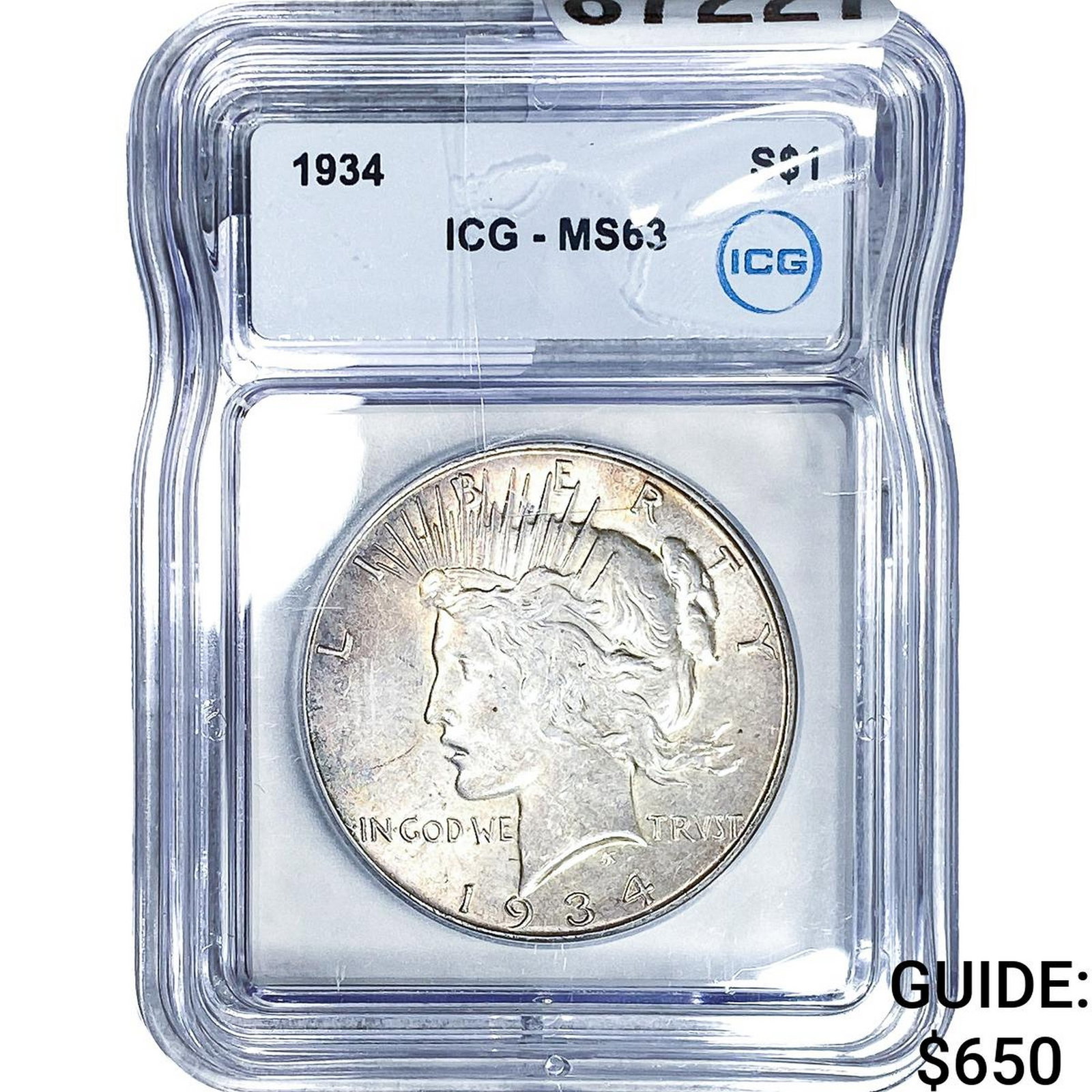 1934 Silver Peace Dollar ICG MS63: 1934 Silver Peace Dollar ICG MS63