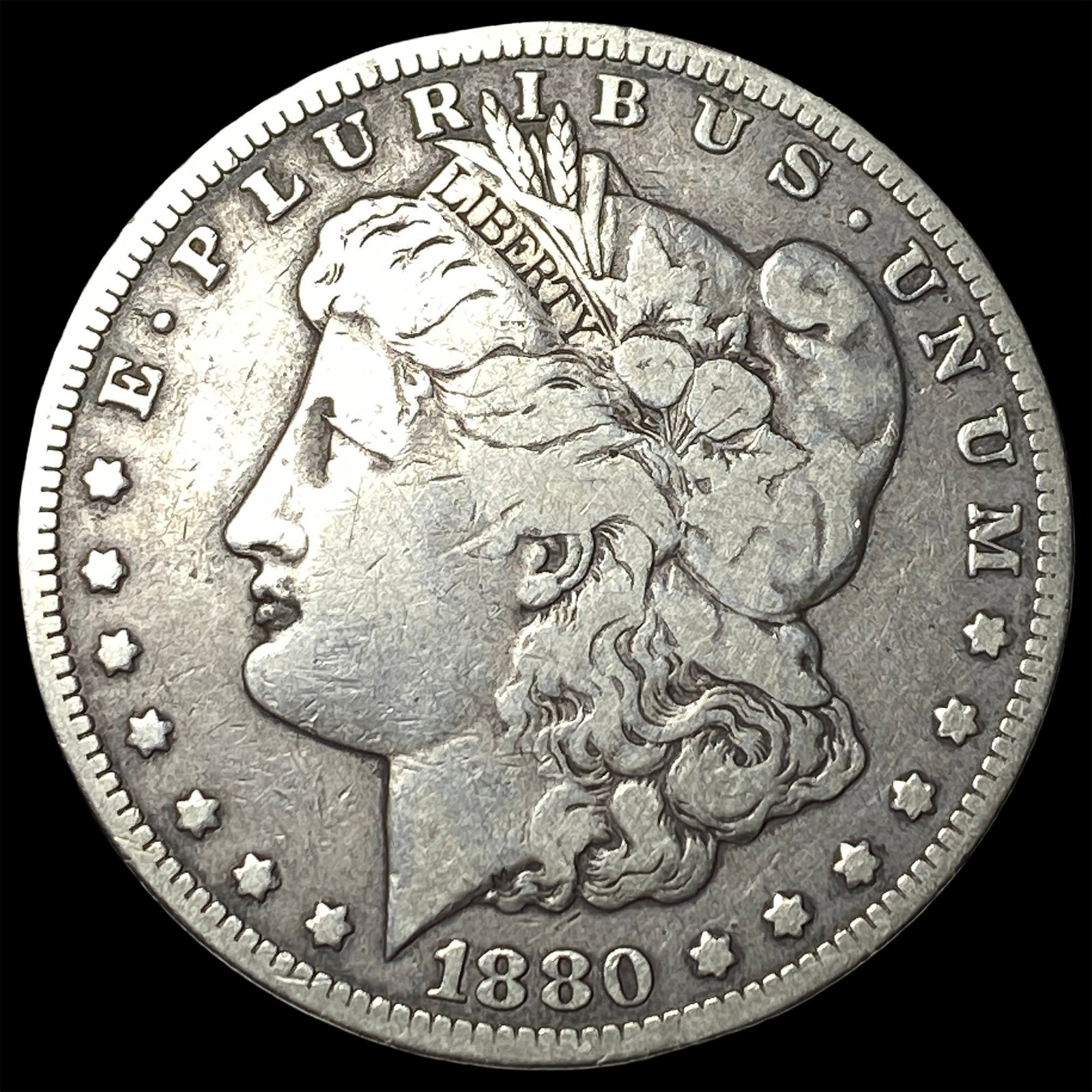 1880-CC Morgan Silver Dollar LIGHTLY CIRCULATED: 1880-CC Morgan Silver Dollar LIGHTLY CIRCULATED
