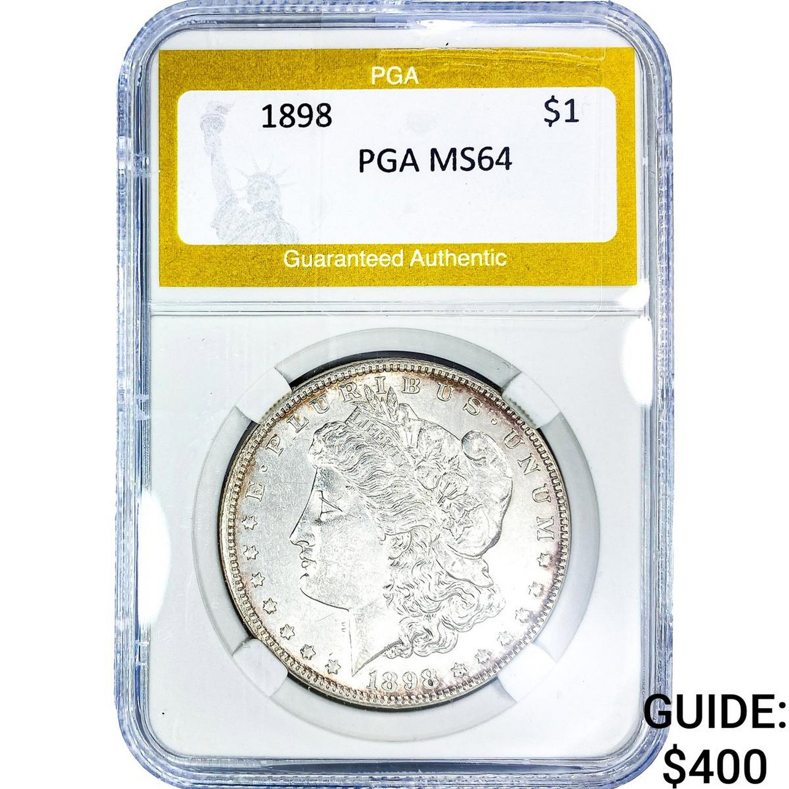 1898 Morgan Silver Dollar PGA MS64: 1898 Morgan Silver Dollar PGA MS64