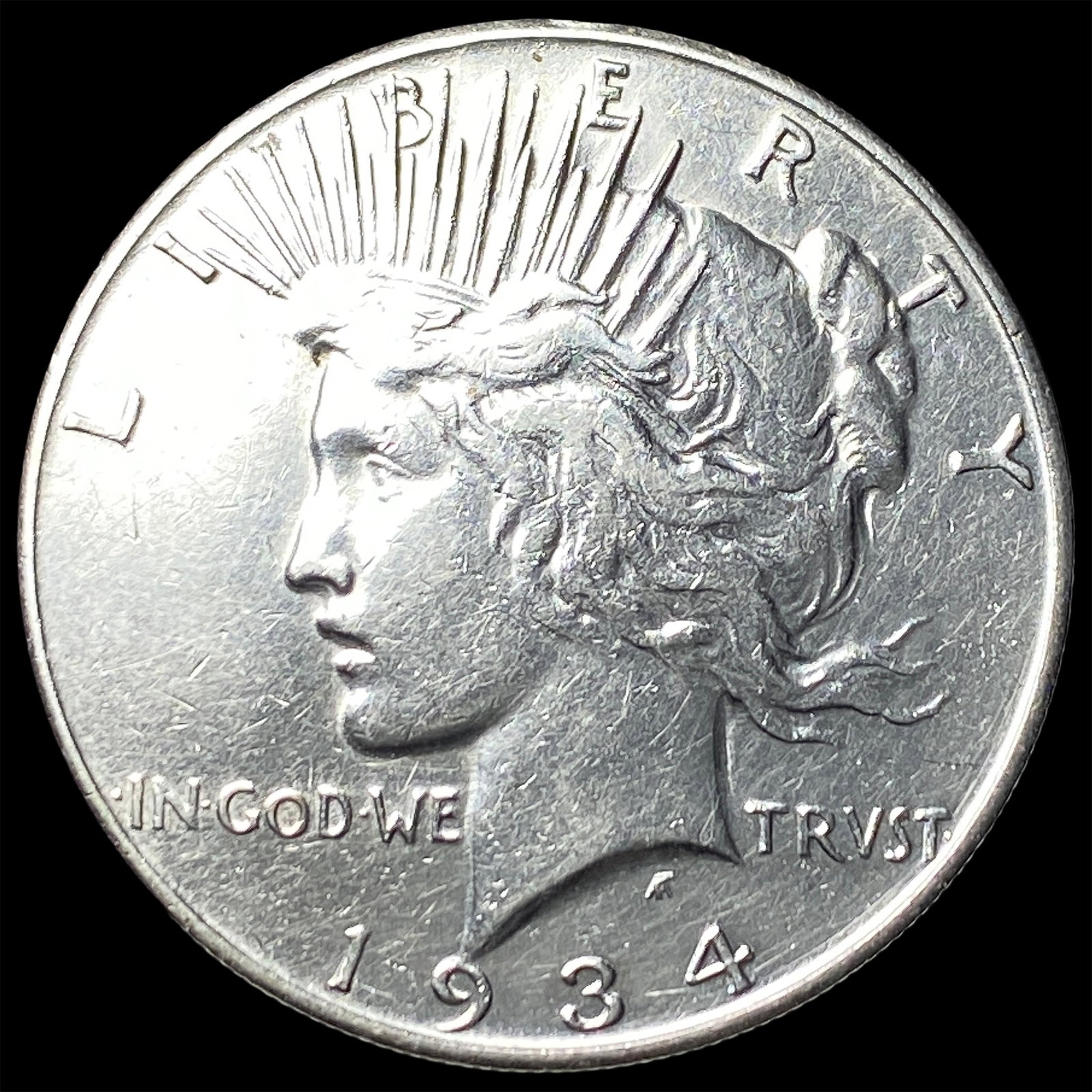 1934-S Silver Peace Dollar NEARLY UNCIRCULATED (1 of 2)