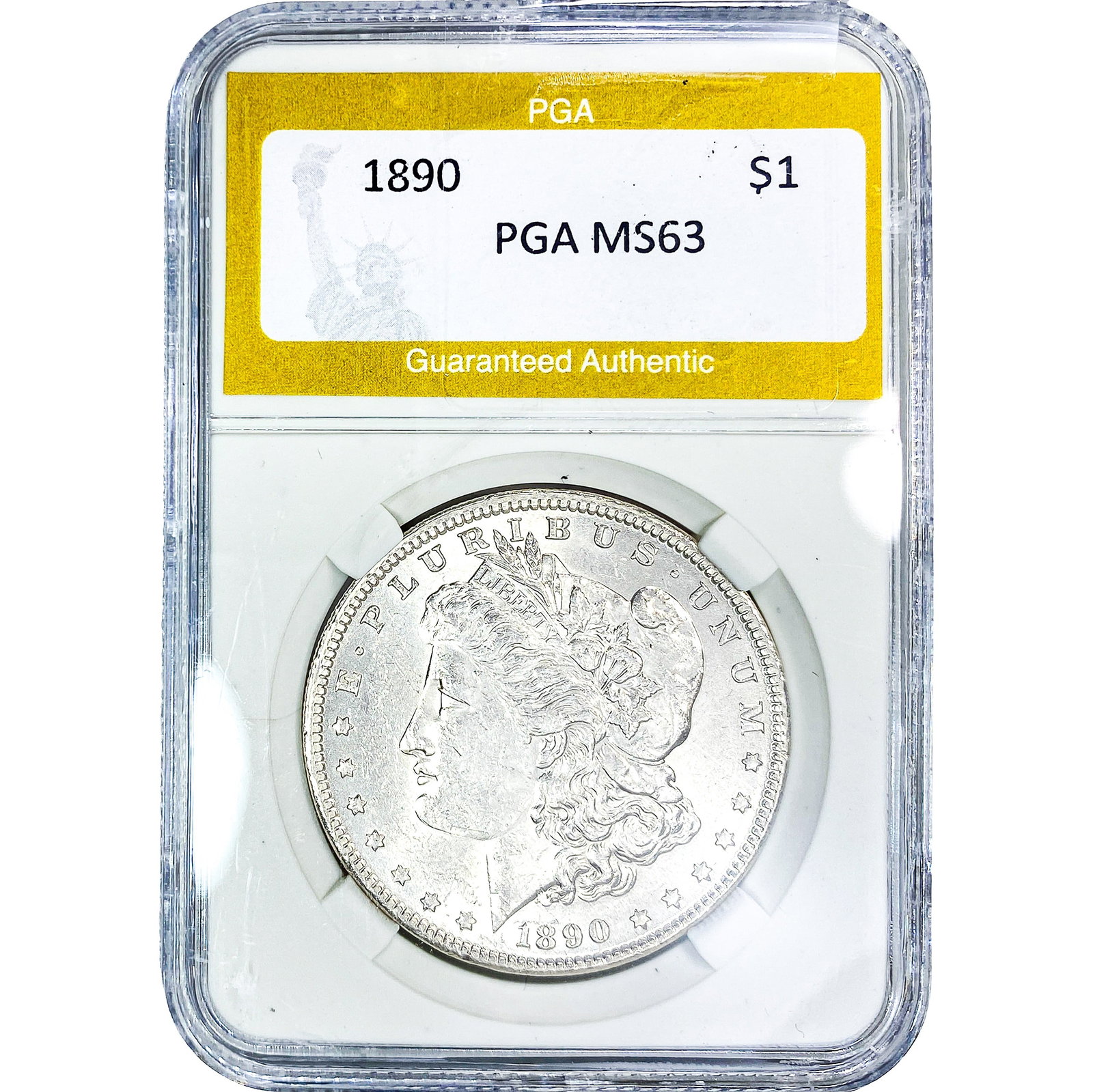 1890 Morgan Silver Dollar PGA MS63: 1890 Morgan Silver Dollar PGA MS63