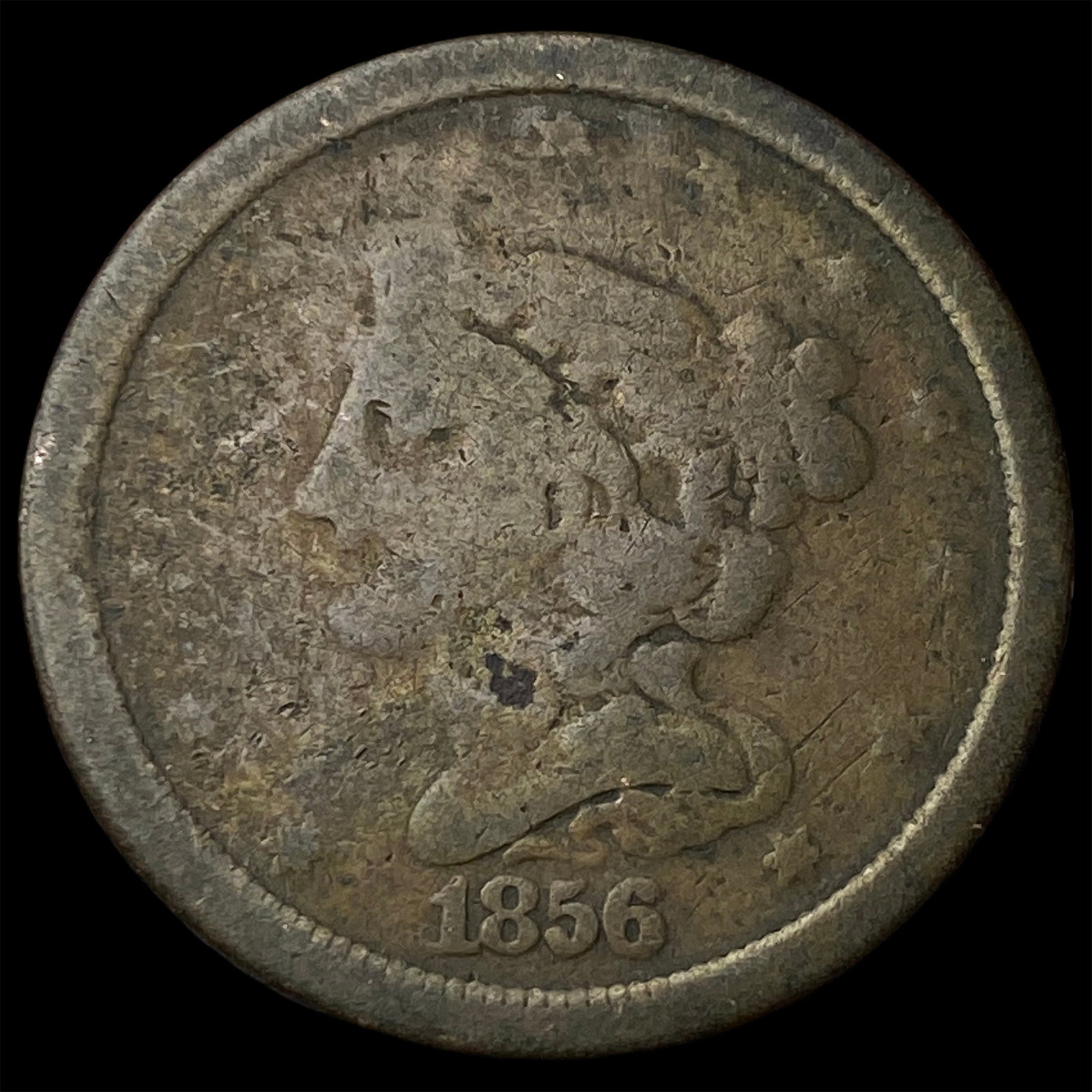 1856 Braided Hair Half Cent NICELY CIRCULATED: 1856 Braided Hair Half Cent NICELY CIRCULATED