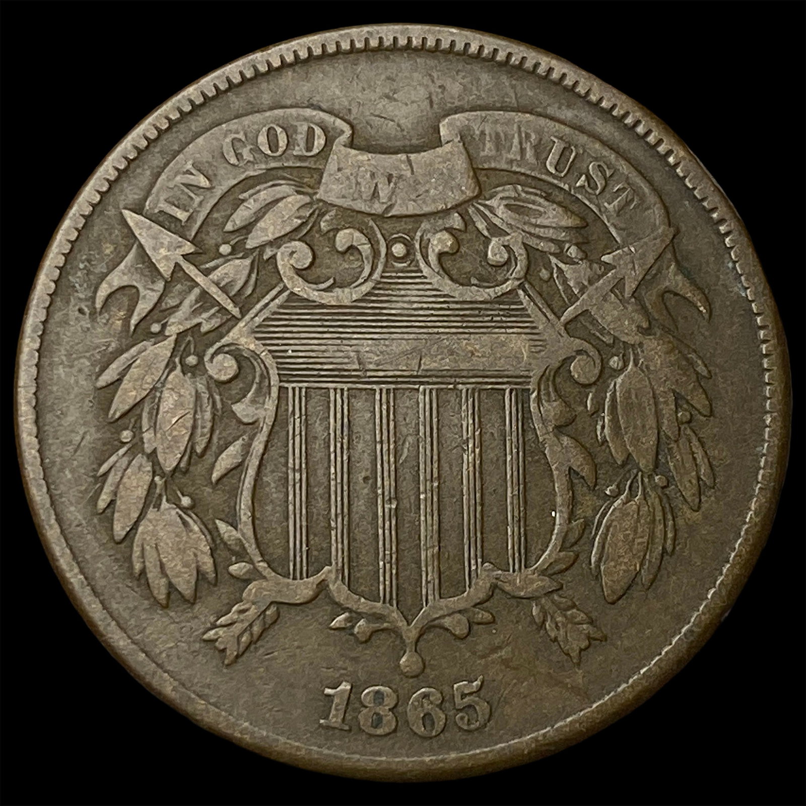 1865 Two-Cent Piece NICELY CIRCULATED (1 of 2)