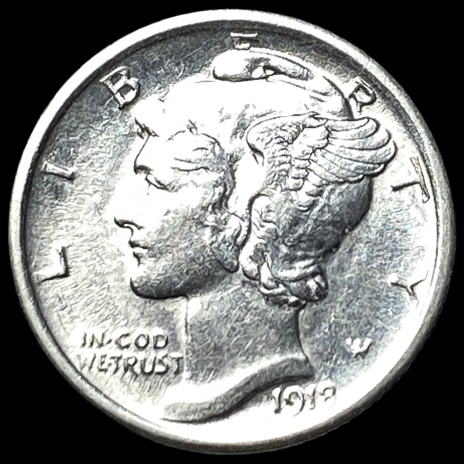 1918 Silver Mercury Dime CLOSELY UNCIRCULATED: 1918 Silver Mercury Dime CLOSELY UNCIRCULATED