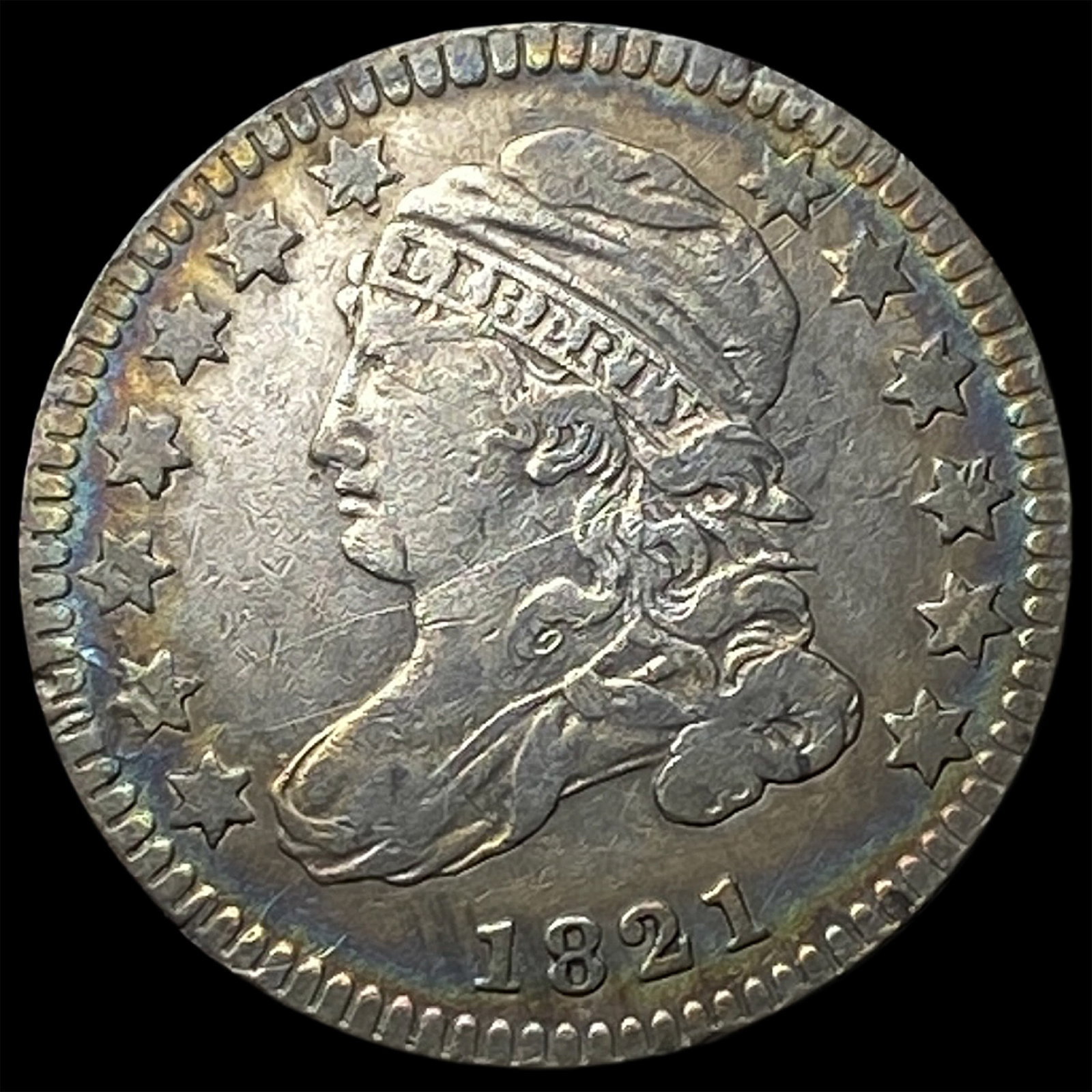 1821 Silver Capped Bust Dime NEARLY UNCIRCULATED: 1821 Silver Capped Bust Dime NEARLY UNCIRCULATED